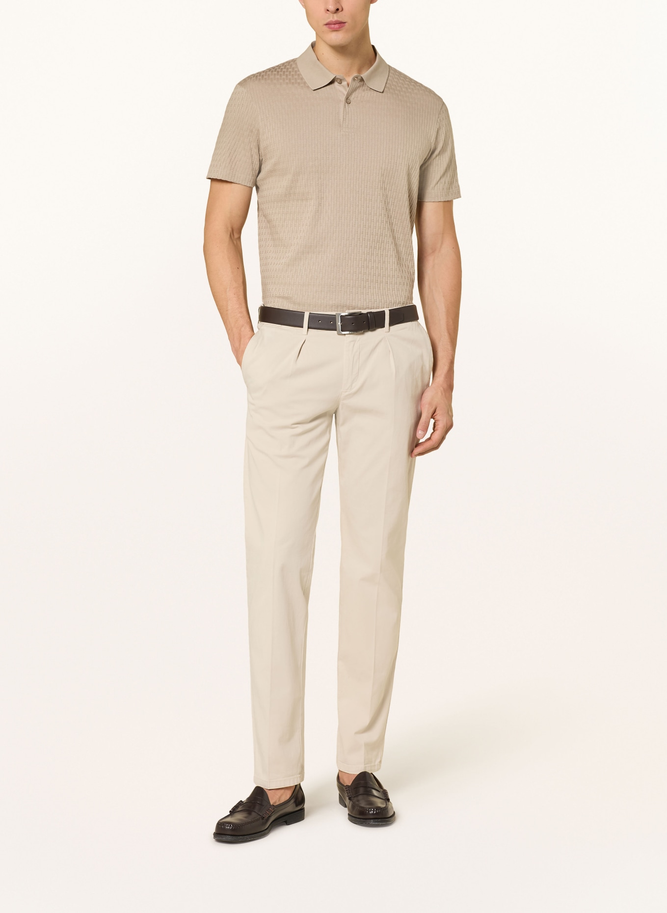 JOOP! Strick-Poloshirt JORGE: HELLBRAUN