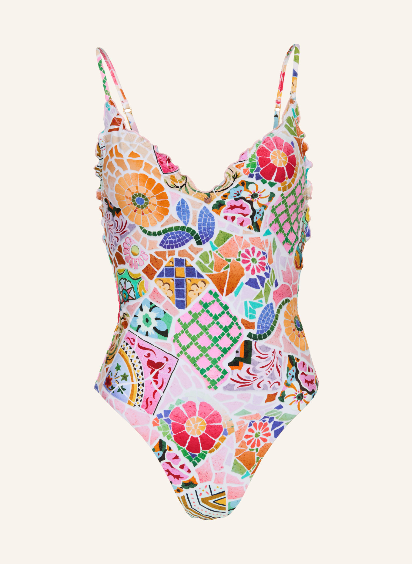 SEAFOLLY Badeanzug BEACH BOHÈME: ROSA / BRAUN / BLAU