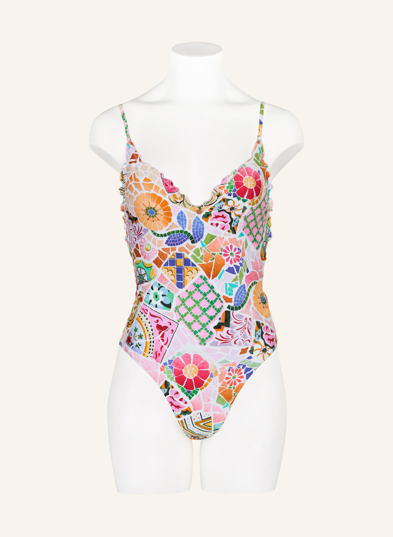 SEAFOLLY Badeanzug BEACH BOHÈME: ROSA / BRAUN / BLAU
