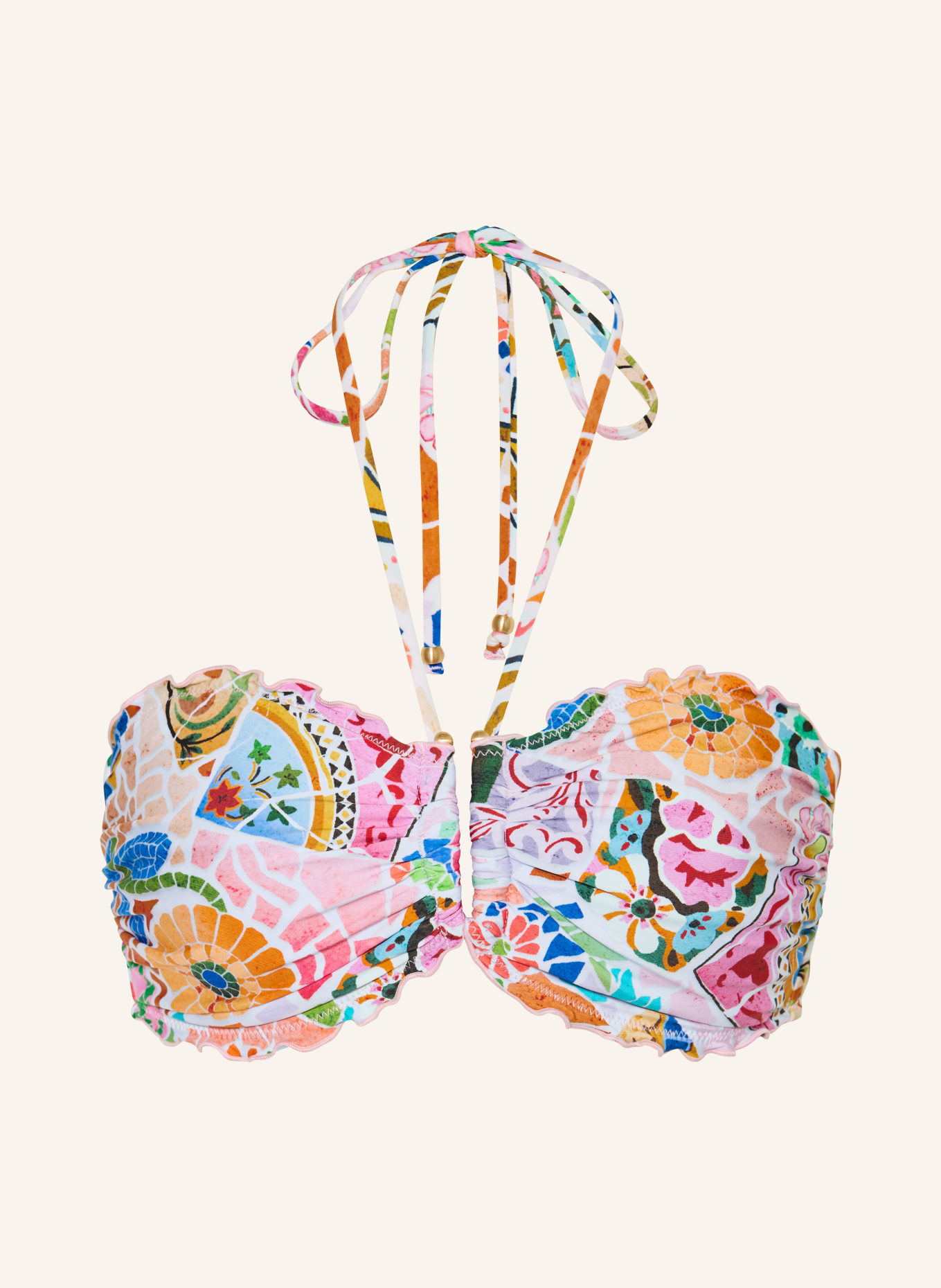 SEAFOLLY Top bikini na ramiączkach BEACHBOHÈME: MOCNORÓŻOWY / NIEBIESKI / BIAŁY