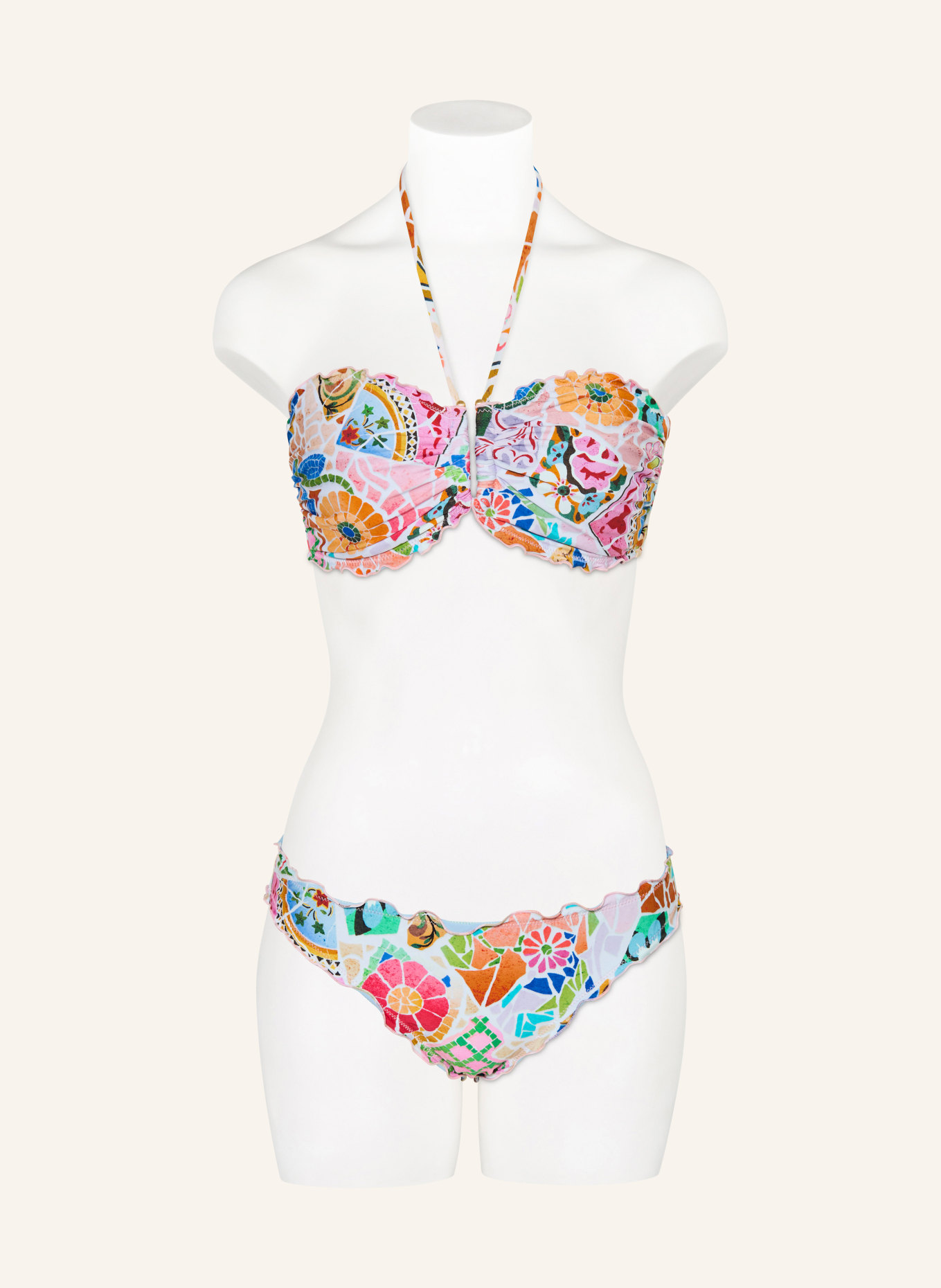 SEAFOLLY Top bikini na ramiączkach BEACHBOHÈME: MOCNORÓŻOWY / NIEBIESKI / BIAŁY