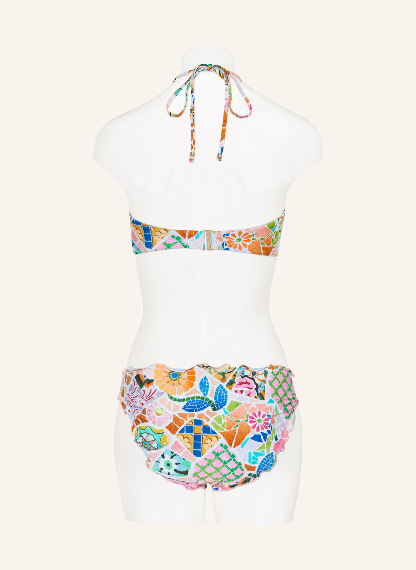 SEAFOLLY Top bikini na ramiączkach BEACHBOHÈME: MOCNORÓŻOWY / NIEBIESKI / BIAŁY