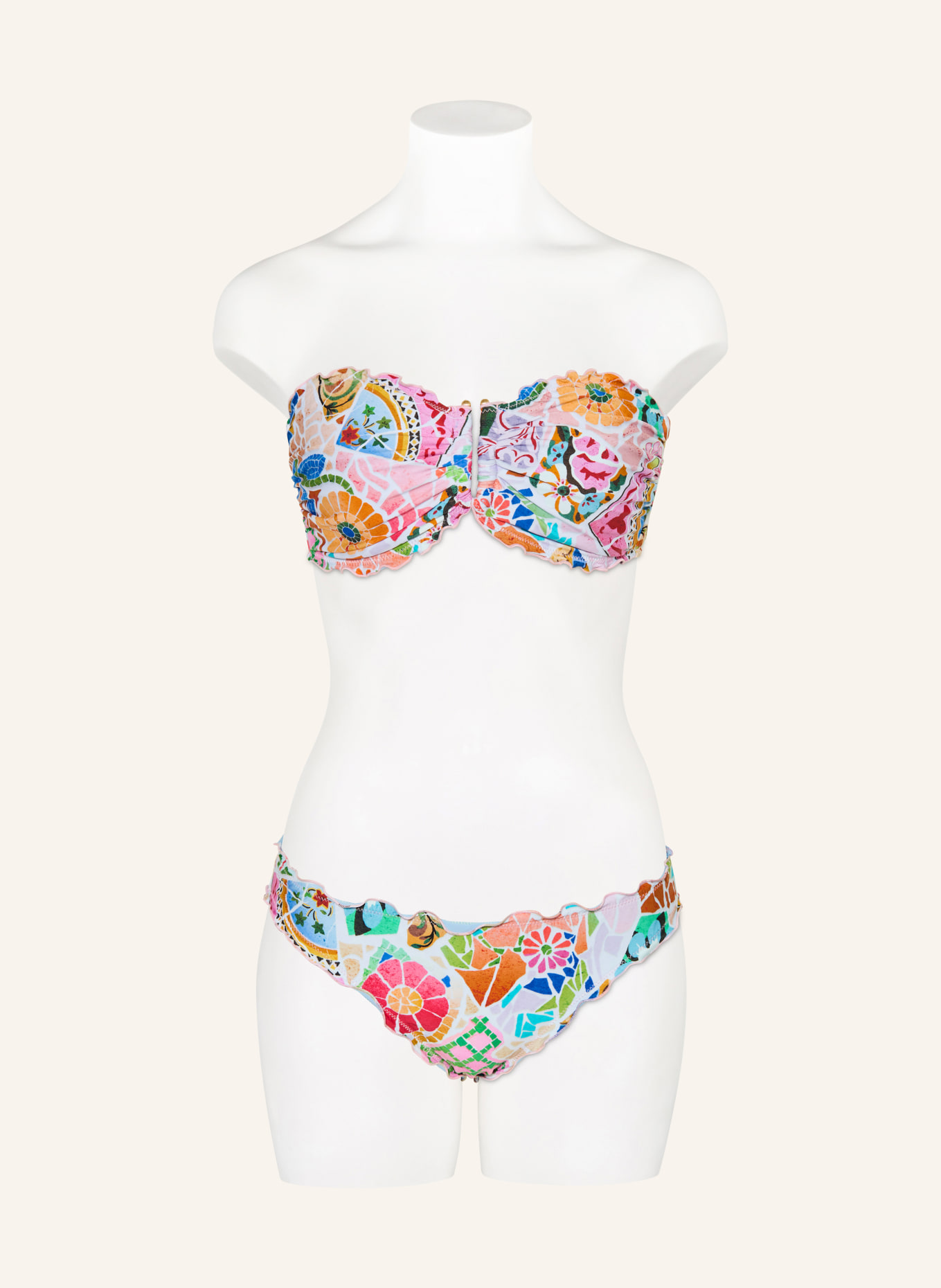 SEAFOLLY Top bikini na ramiączkach BEACHBOHÈME: MOCNORÓŻOWY / NIEBIESKI / BIAŁY