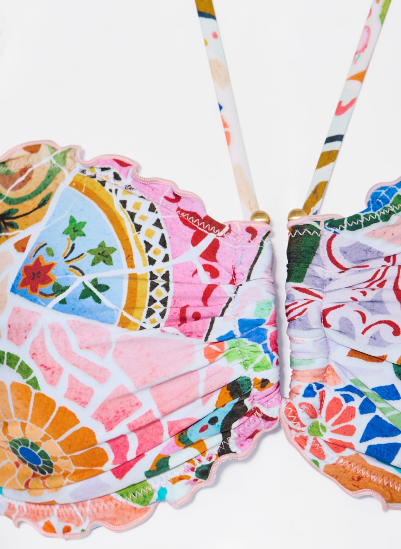 SEAFOLLY Top bikini na ramiączkach BEACHBOHÈME: MOCNORÓŻOWY / NIEBIESKI / BIAŁY