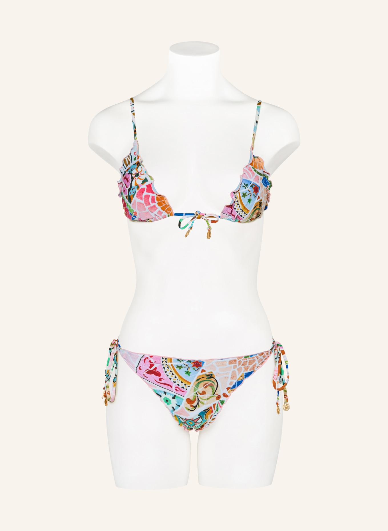SEAFOLLY Top bikini w trójkątnym kroju BEACHBOHÈME: MOCNORÓŻOWY / JASNONIEBIESKI / BIAŁY