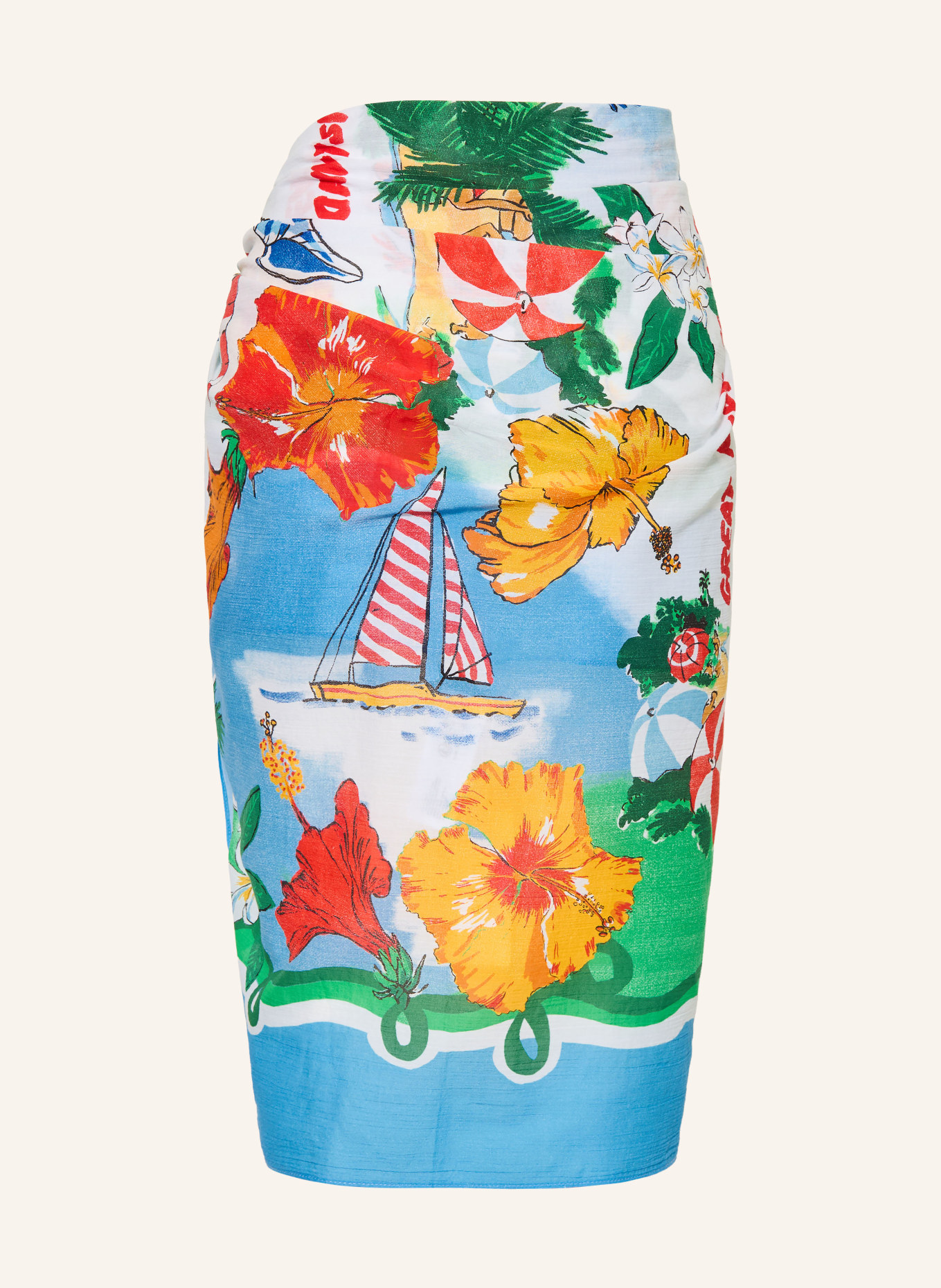 SEAFOLLY Pareo VIVA VACATION: BLEU CLAIR / JAUNE / VERT