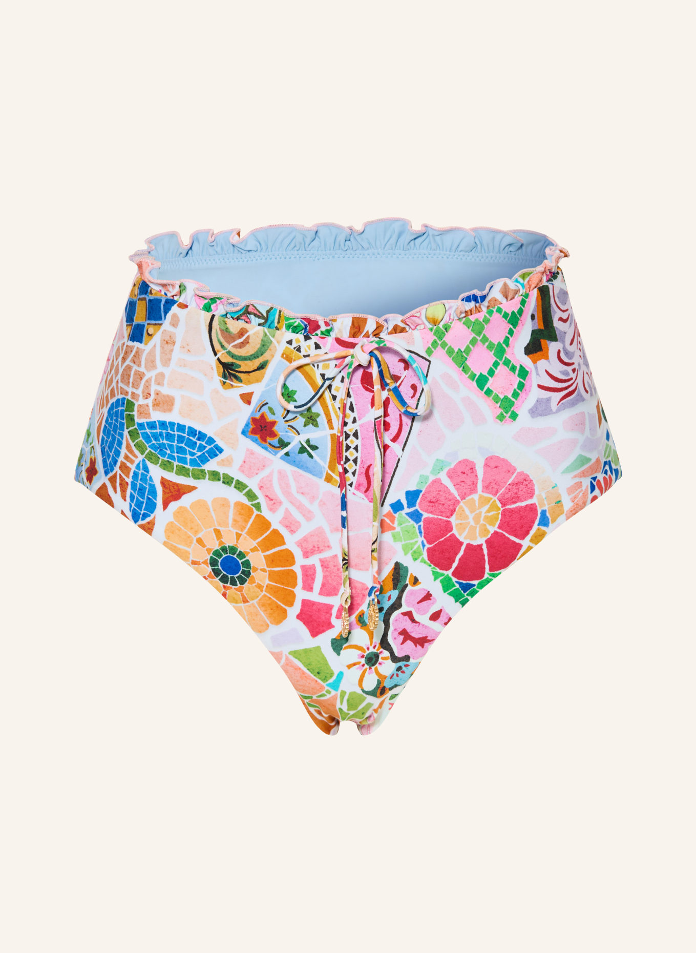SEAFOLLY Bikiny s vysokým pasem BEACHBOHÈME: RŮŽOVÁ / MODRÁ / BÍLÁ