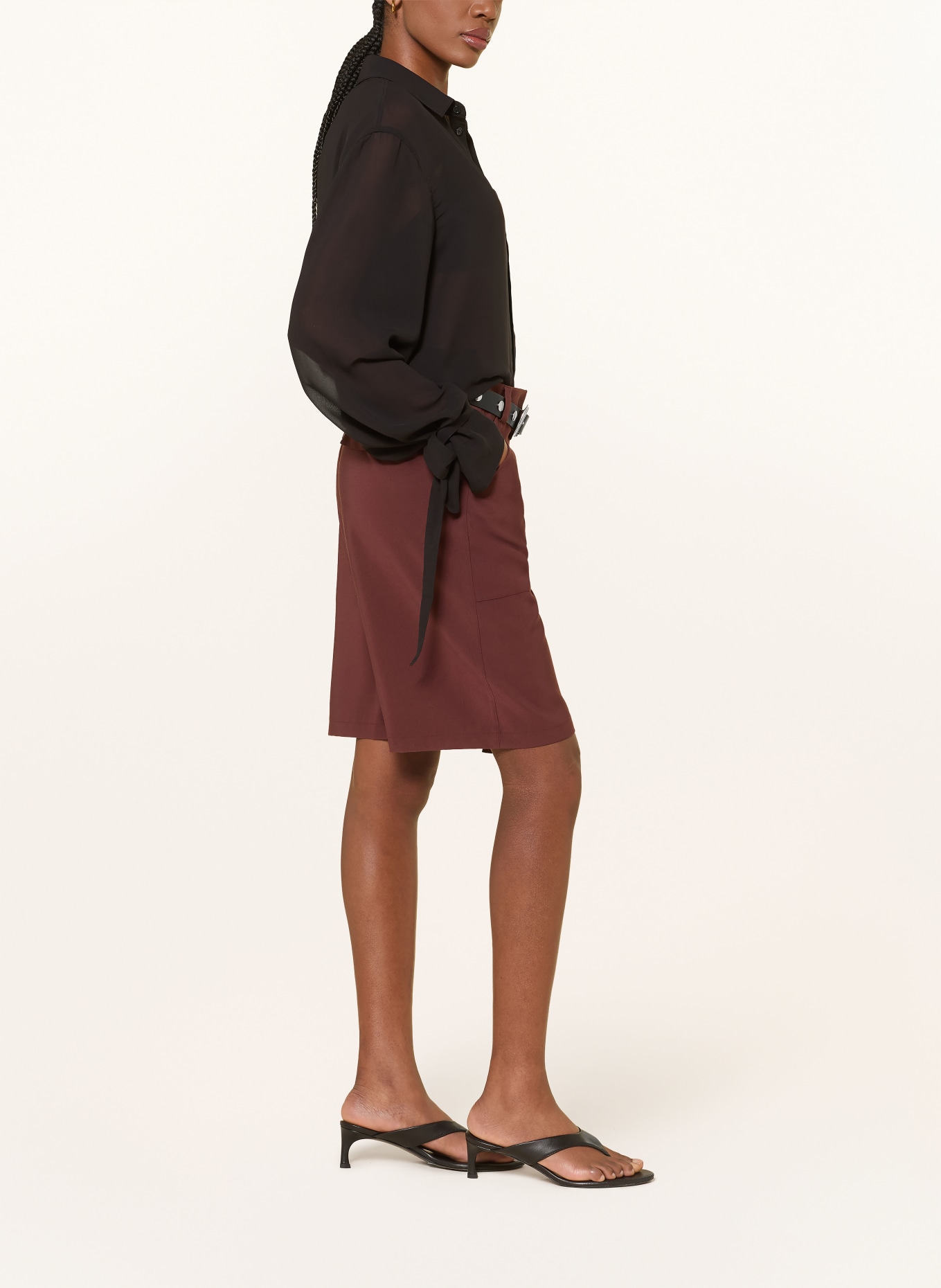 PATRIZIA PEPE bermudy: CIEMNOCZERWONY