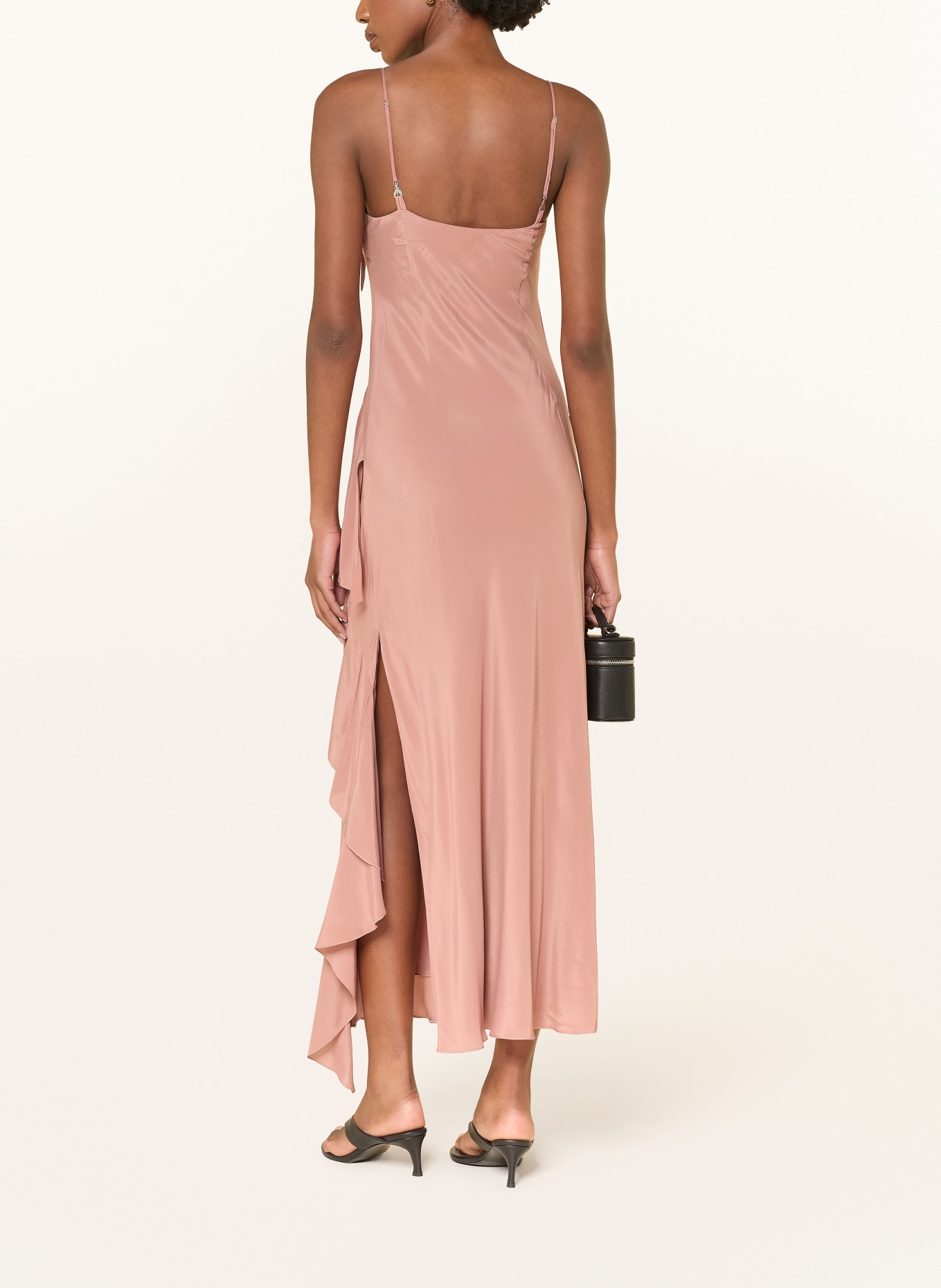 PATRIZIA PEPE Abendkleid mit Volants: ROSÉ