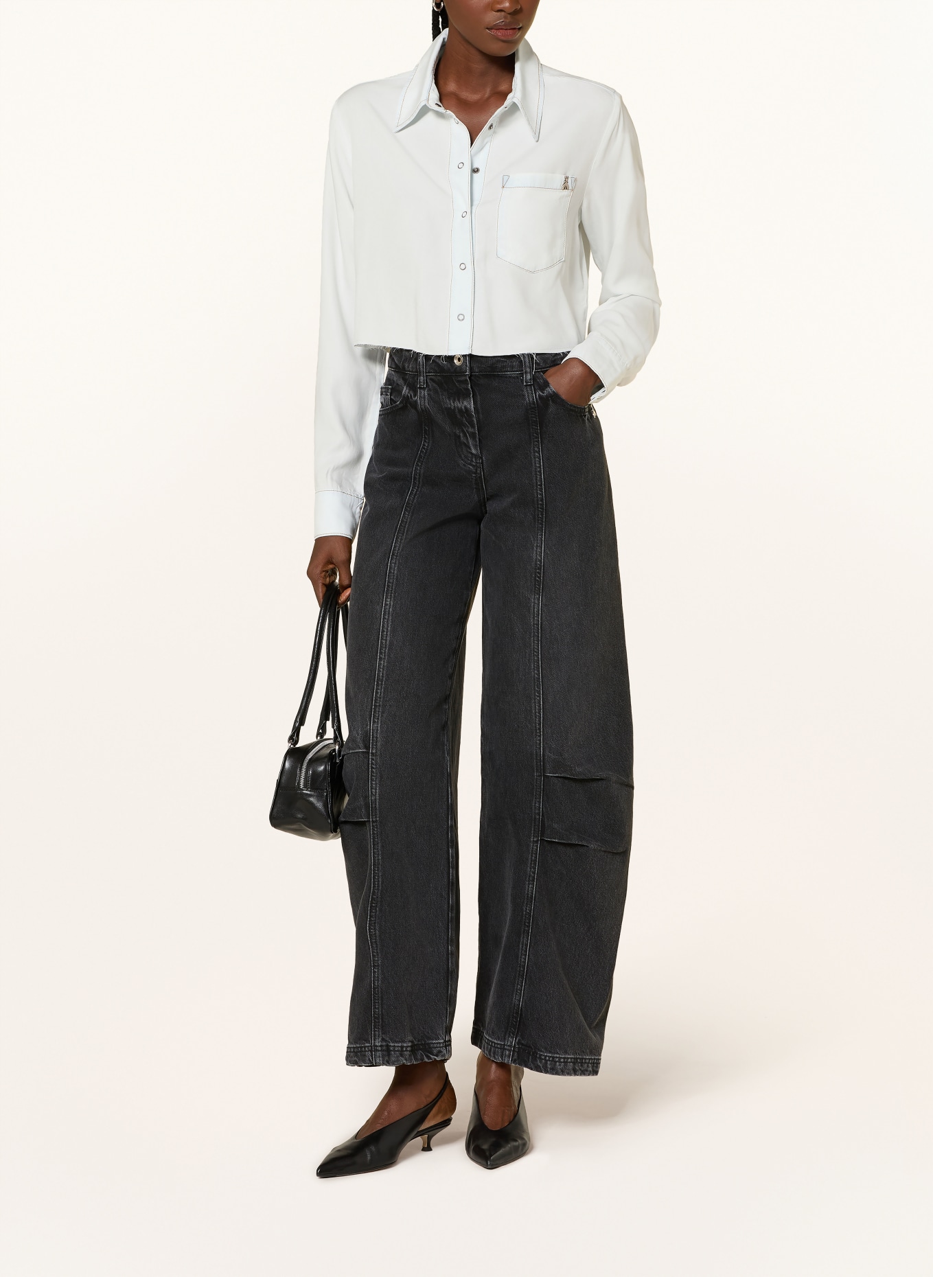 PATRIZIA PEPE Hemdbluse: BLAUGRAU