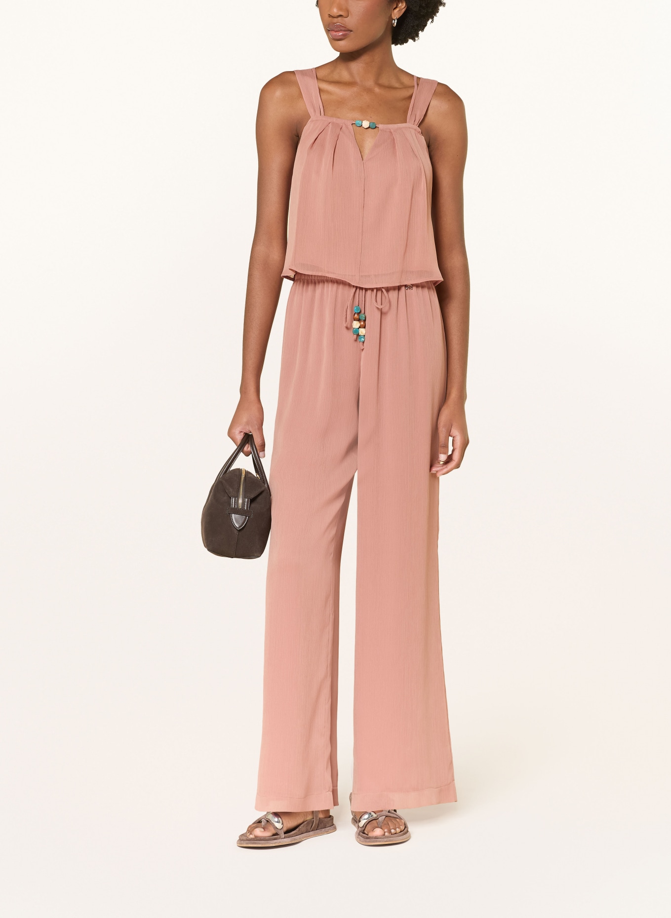 PATRIZIA PEPE Kalhoty Marlene s ozdobnými kameny: RŮŽOVÁ