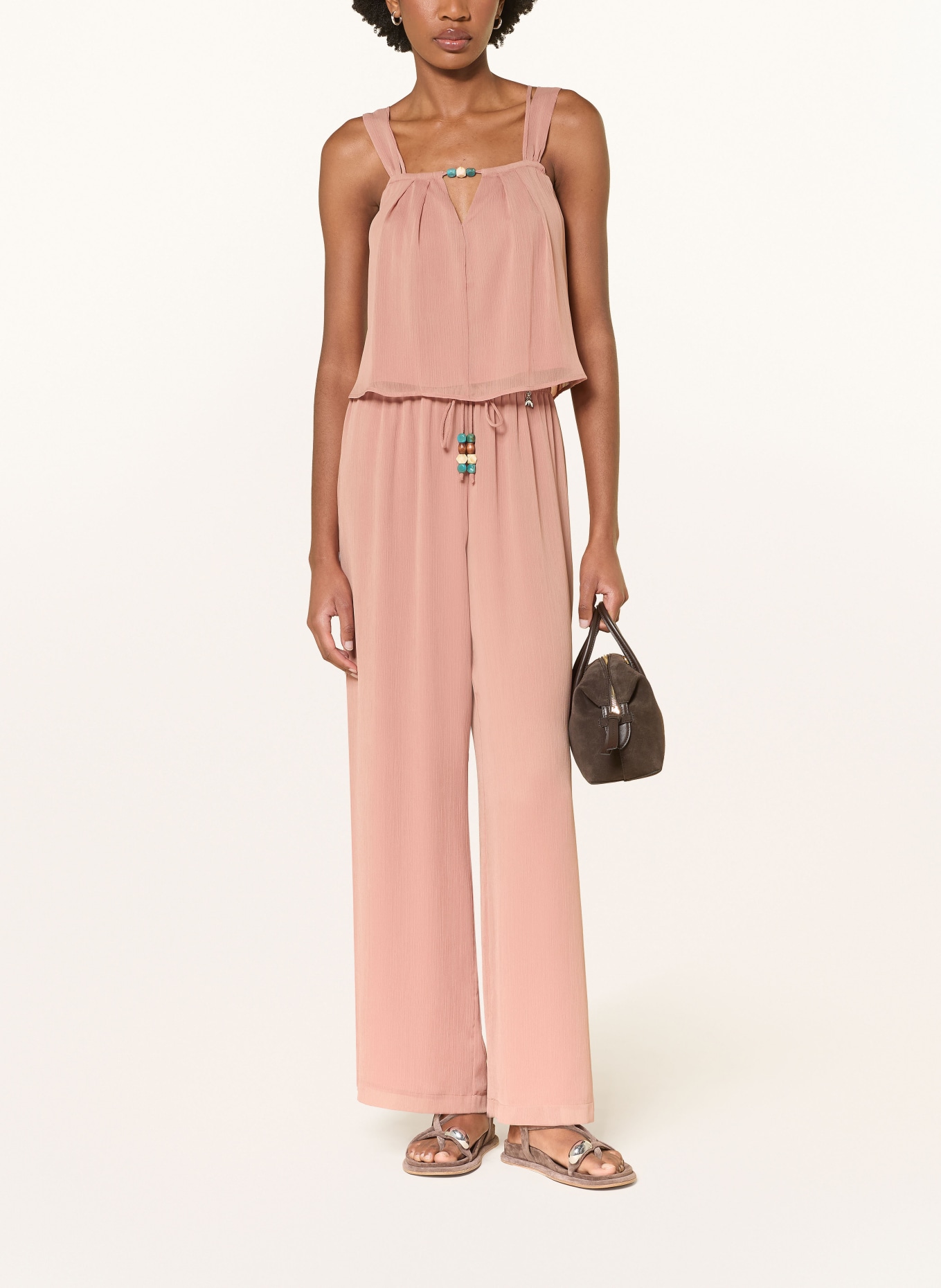 PATRIZIA PEPE Top mit Schmucksteinen: ROSÉ