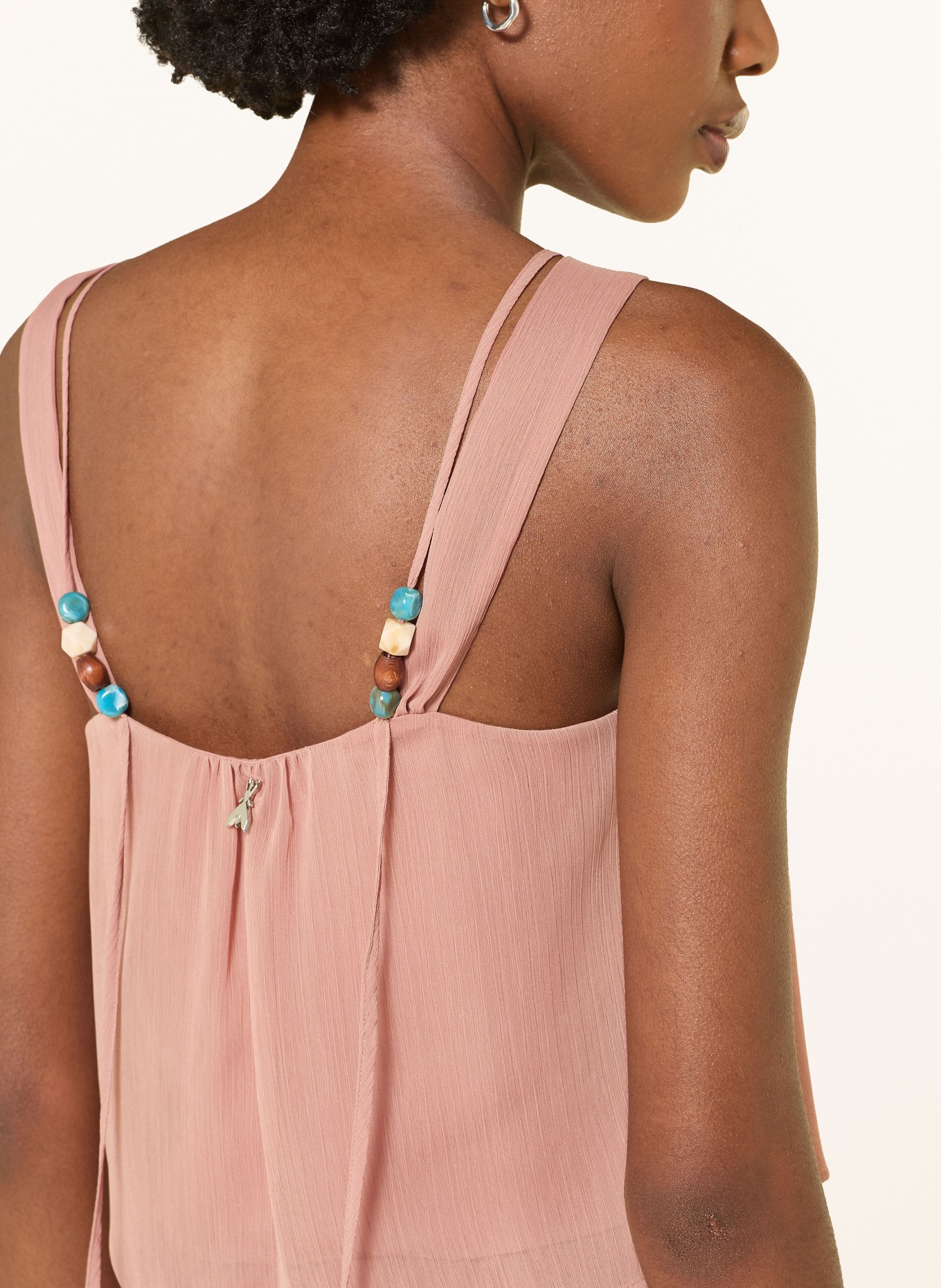 PATRIZIA PEPE Top mit Schmucksteinen: ROSÉ