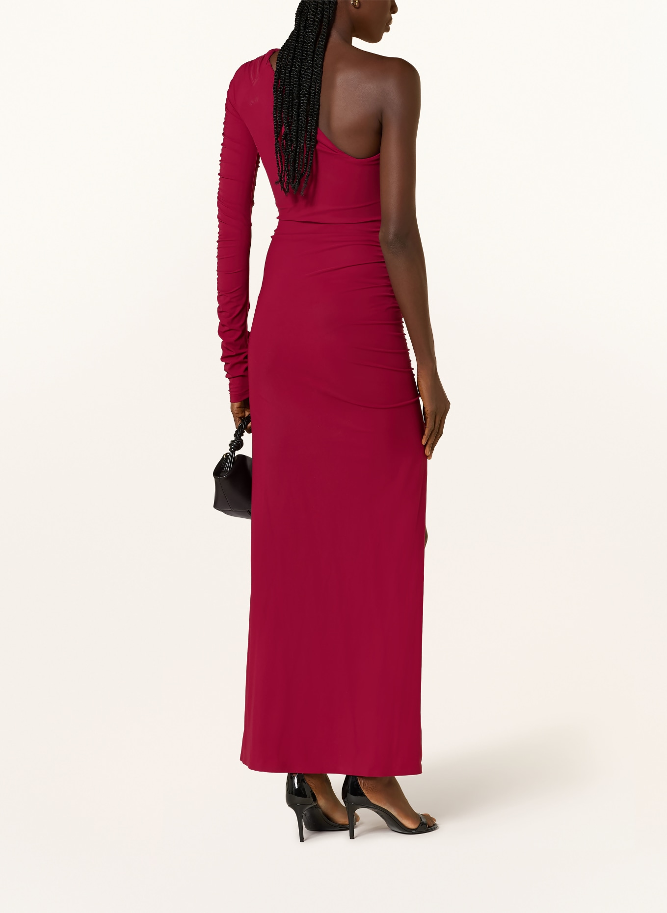 PATRIZIA PEPE One-Shoulder-Kleid: DUNKELROT