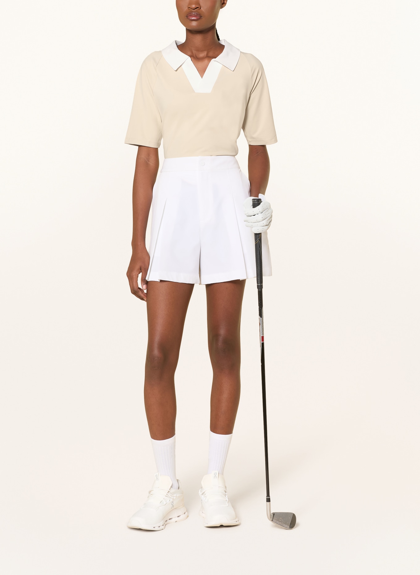 GOLDBERGH Functionele polo PICCOLA: LICHTBRUIN / WIT