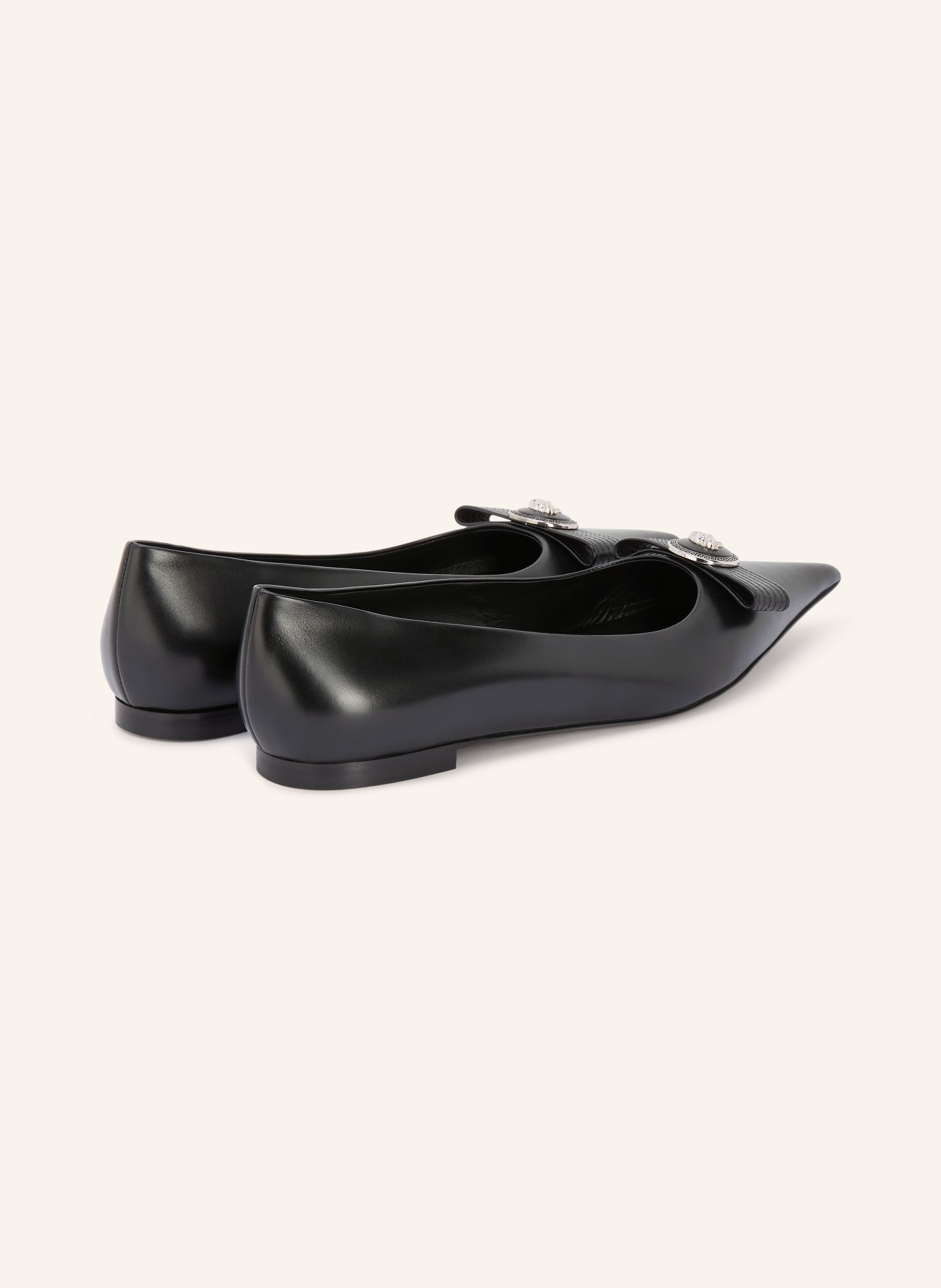 VERSACE Ballerinas GIANNI RIBBON mit Schmucksteinen: SCHWARZ