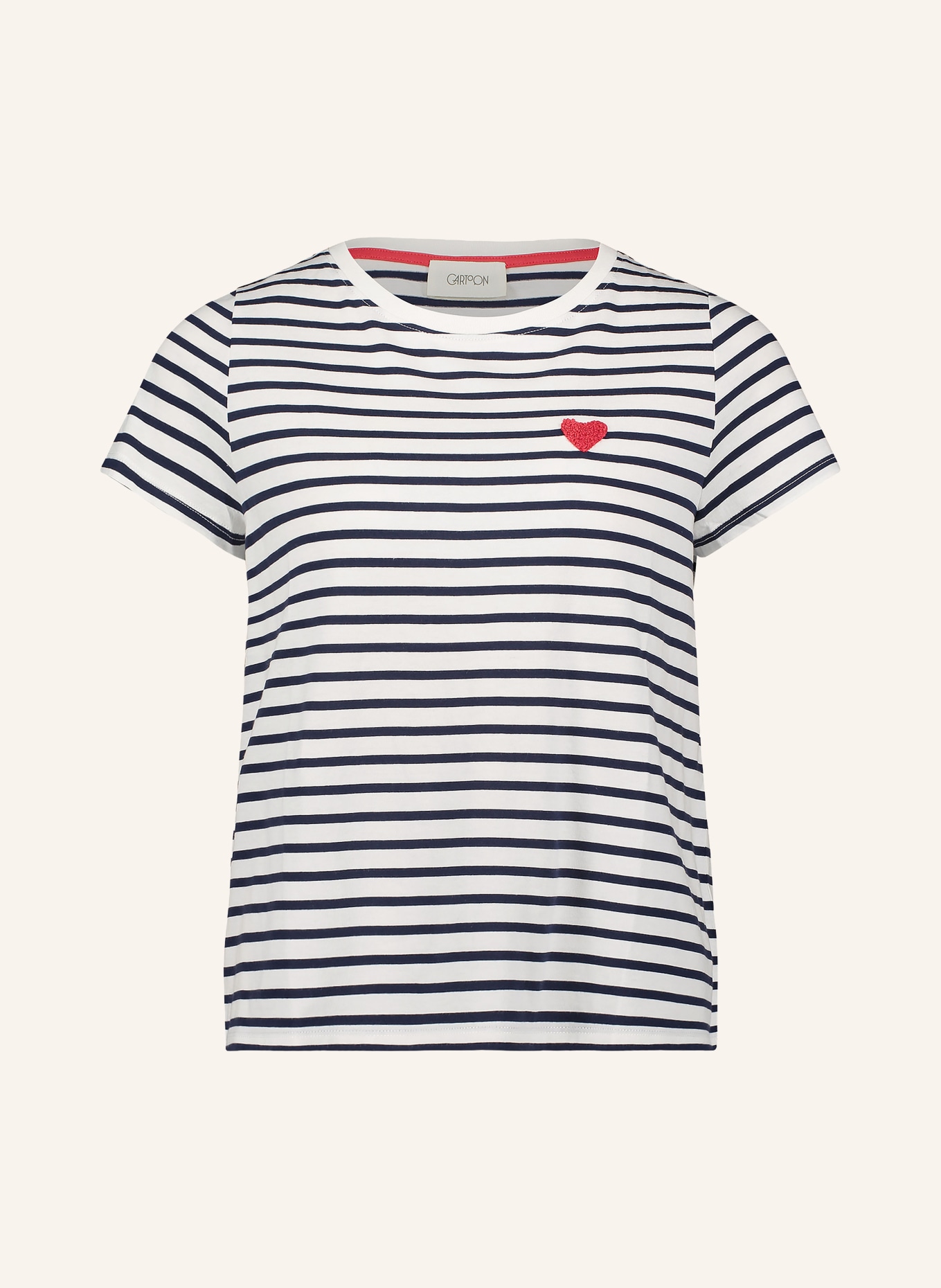 CARTOON T-Shirt: WEISS / DUNKELBLAU