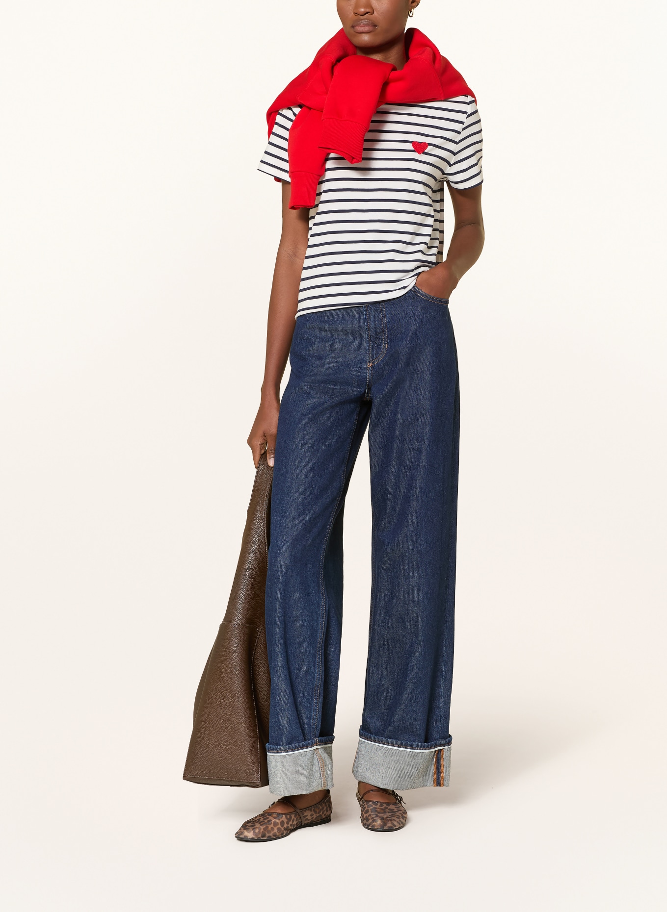 CARTOON T-Shirt: WEISS / DUNKELBLAU