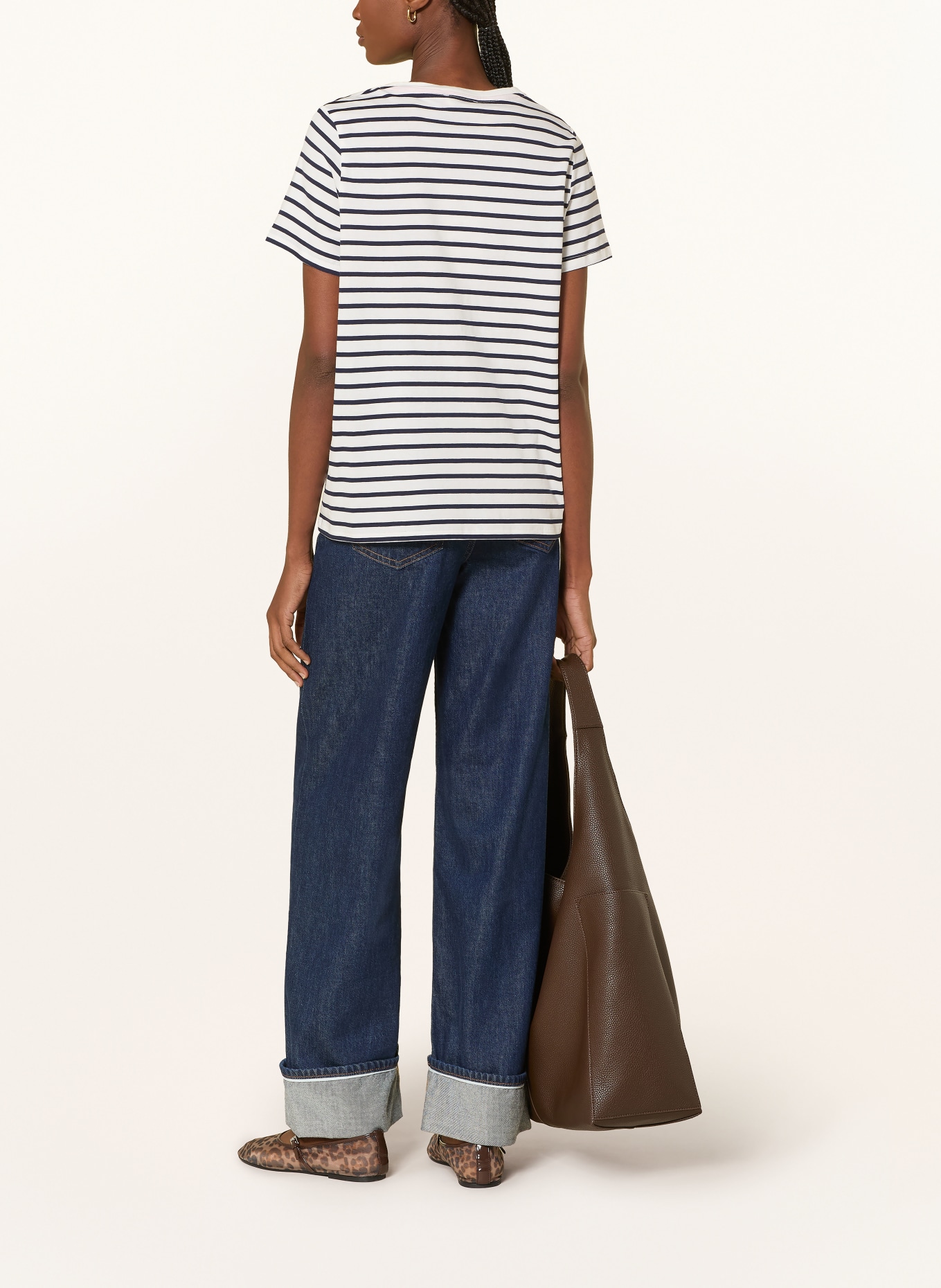 CARTOON T-Shirt: WEISS / DUNKELBLAU