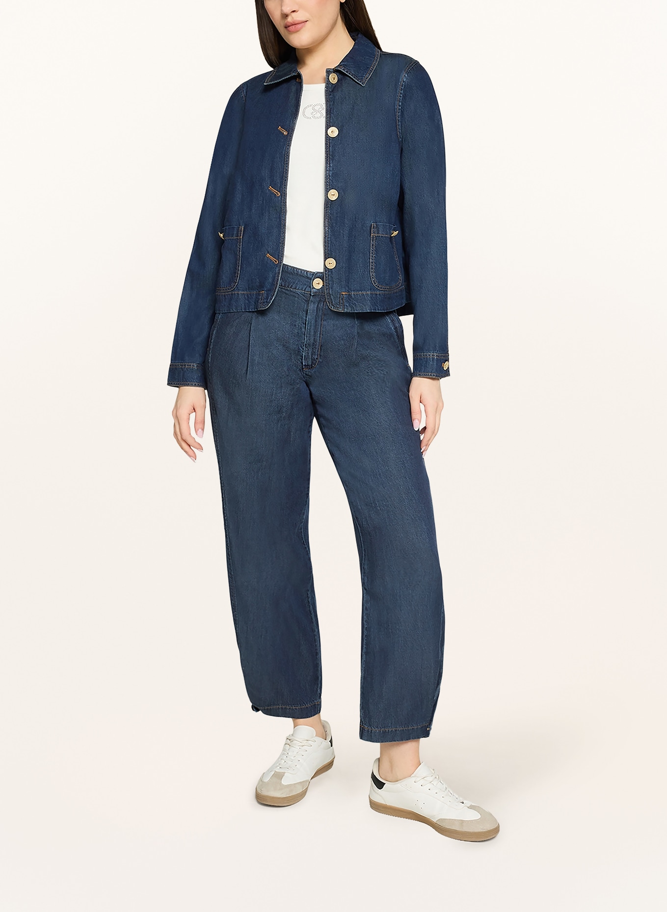 CARTOON Pantalon chino aspect jean: BLEU FONCÉ