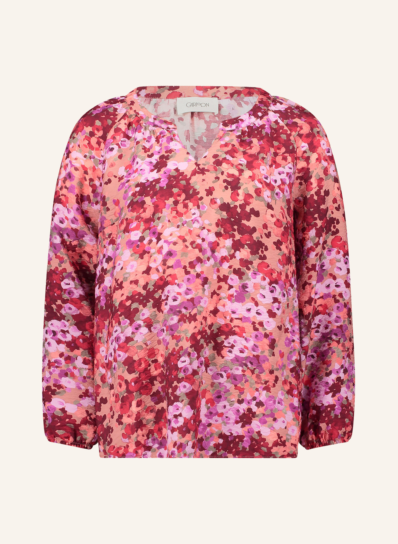 CARTOON Blusenshirt: ROT / LILA / ORANGE