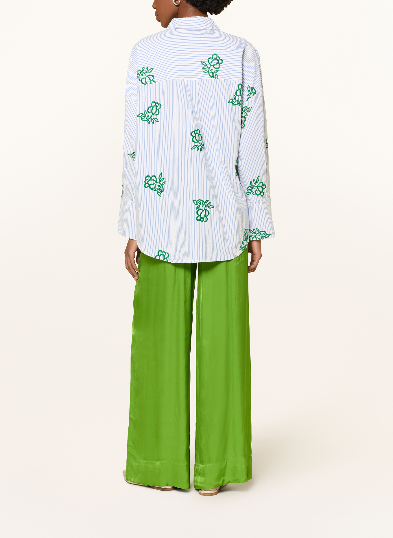 ESSENTIEL ANTWERP Marlenehose JULISSA aus Satin: GRÜN