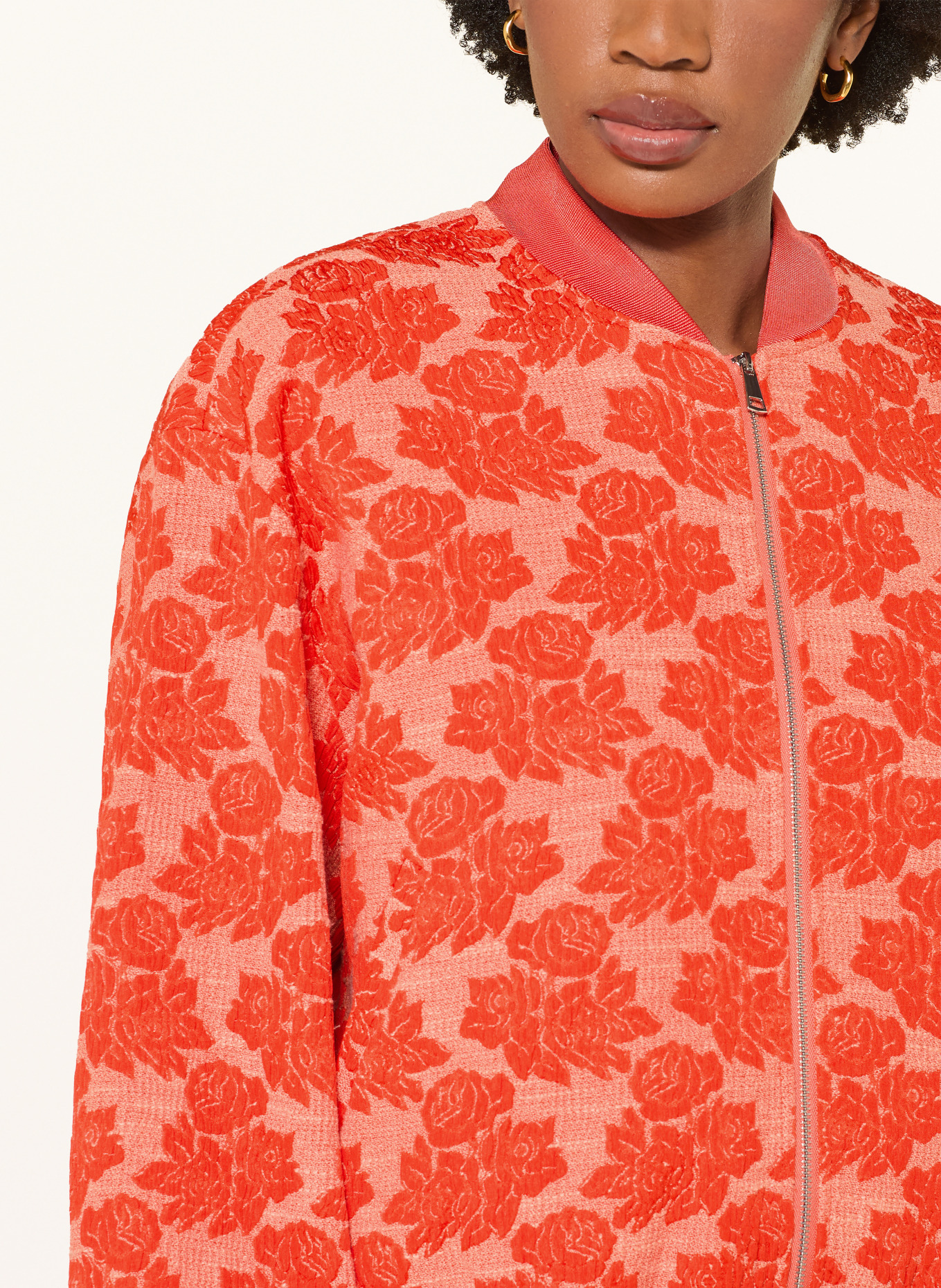 ESSENTIEL ANTWERP Jacquard blouson JIBE: RED / LIGHT RED
