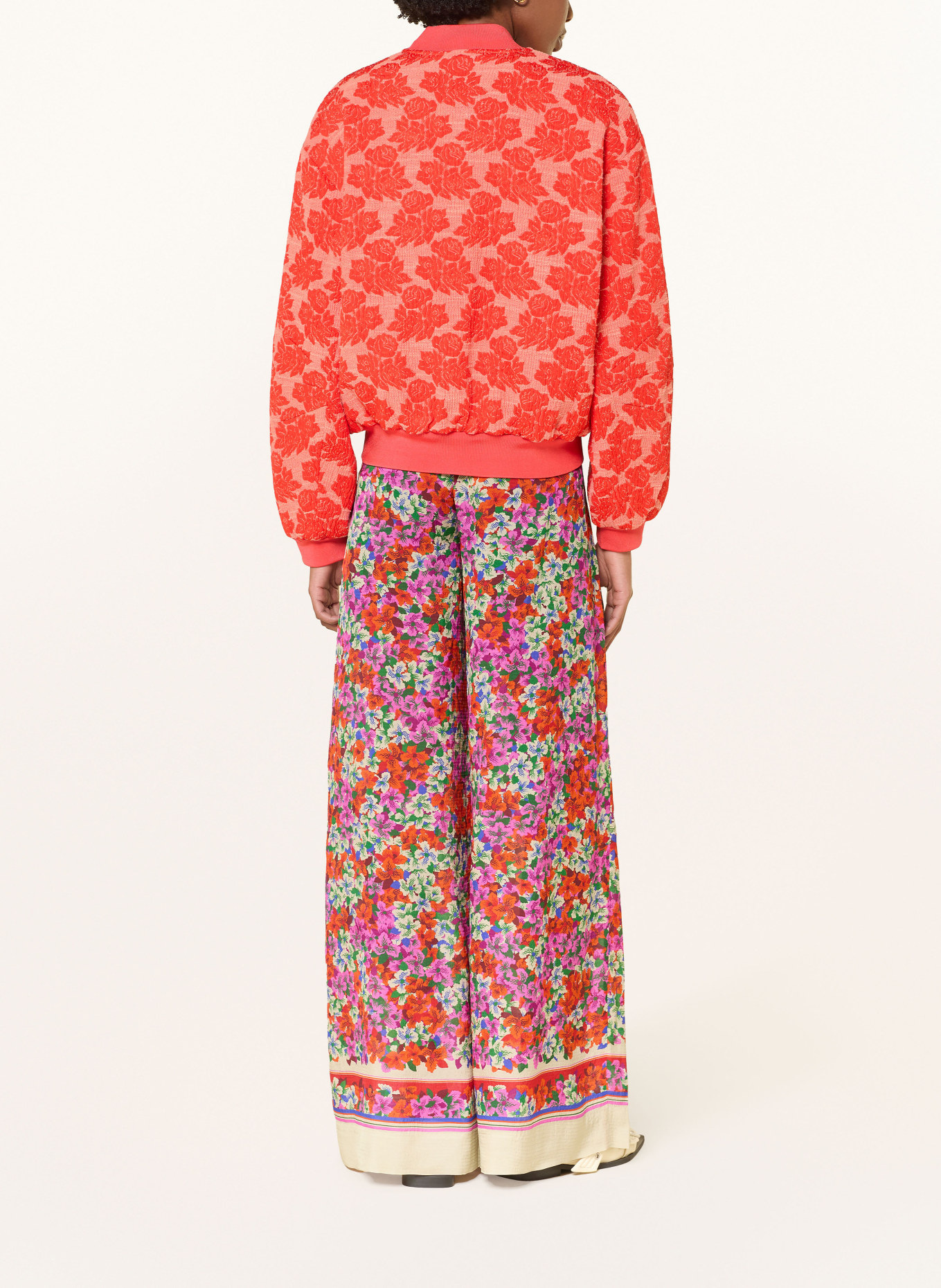 ESSENTIEL ANTWERP Marlenehose JOEK mit Seide: ROSA / ORANGE / GRÜN