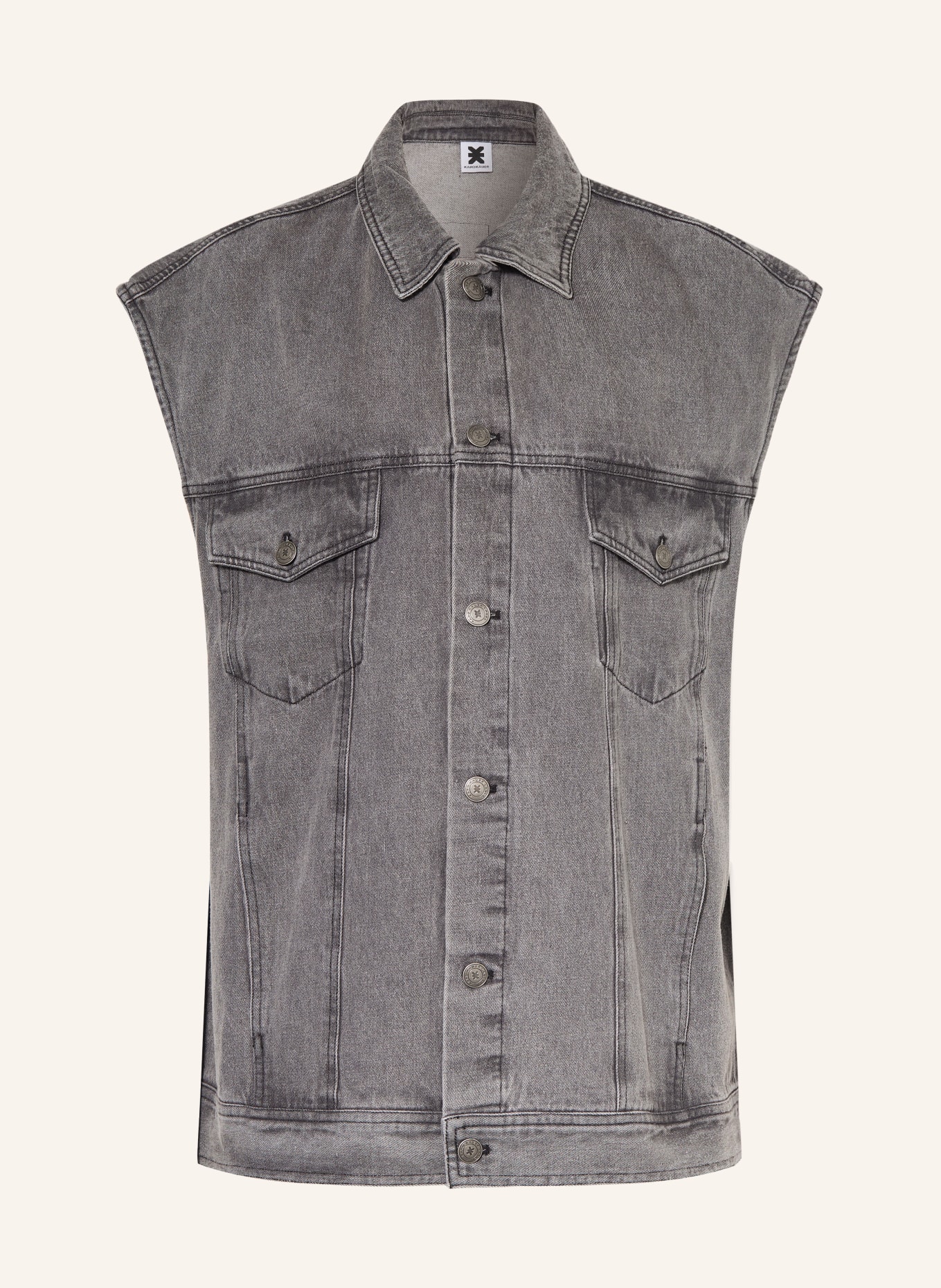 KARO KAUER Gilet en jean oversize: GRIS