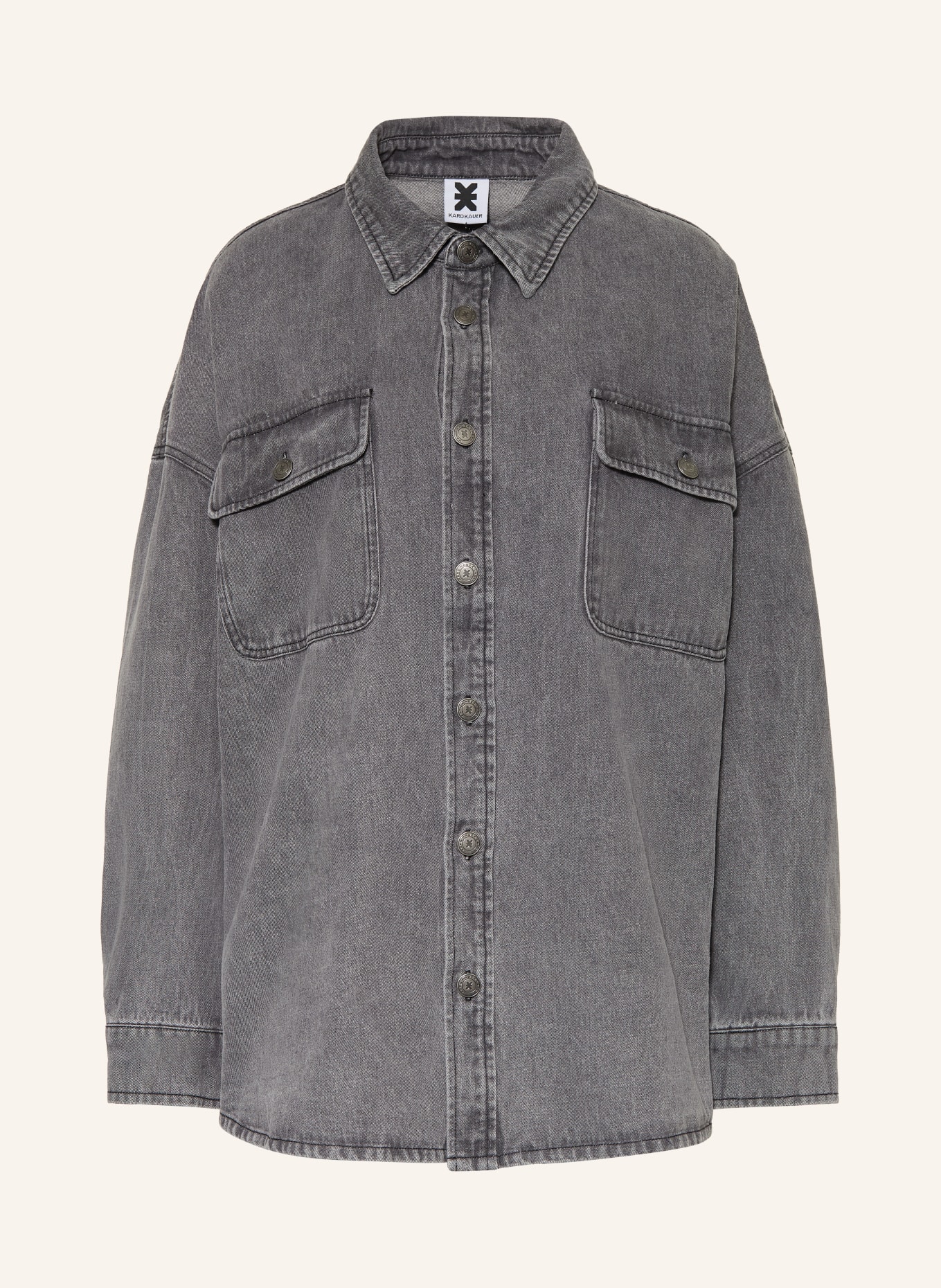 KARO KAUER Denim overshirt: GRAY