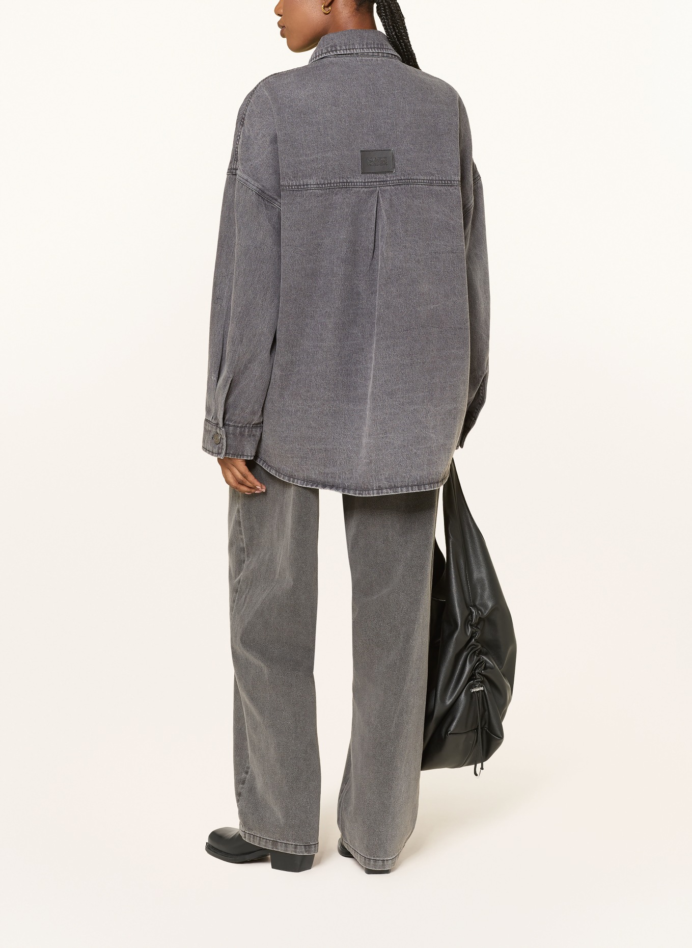 KARO KAUER Denim overshirt: GRAY