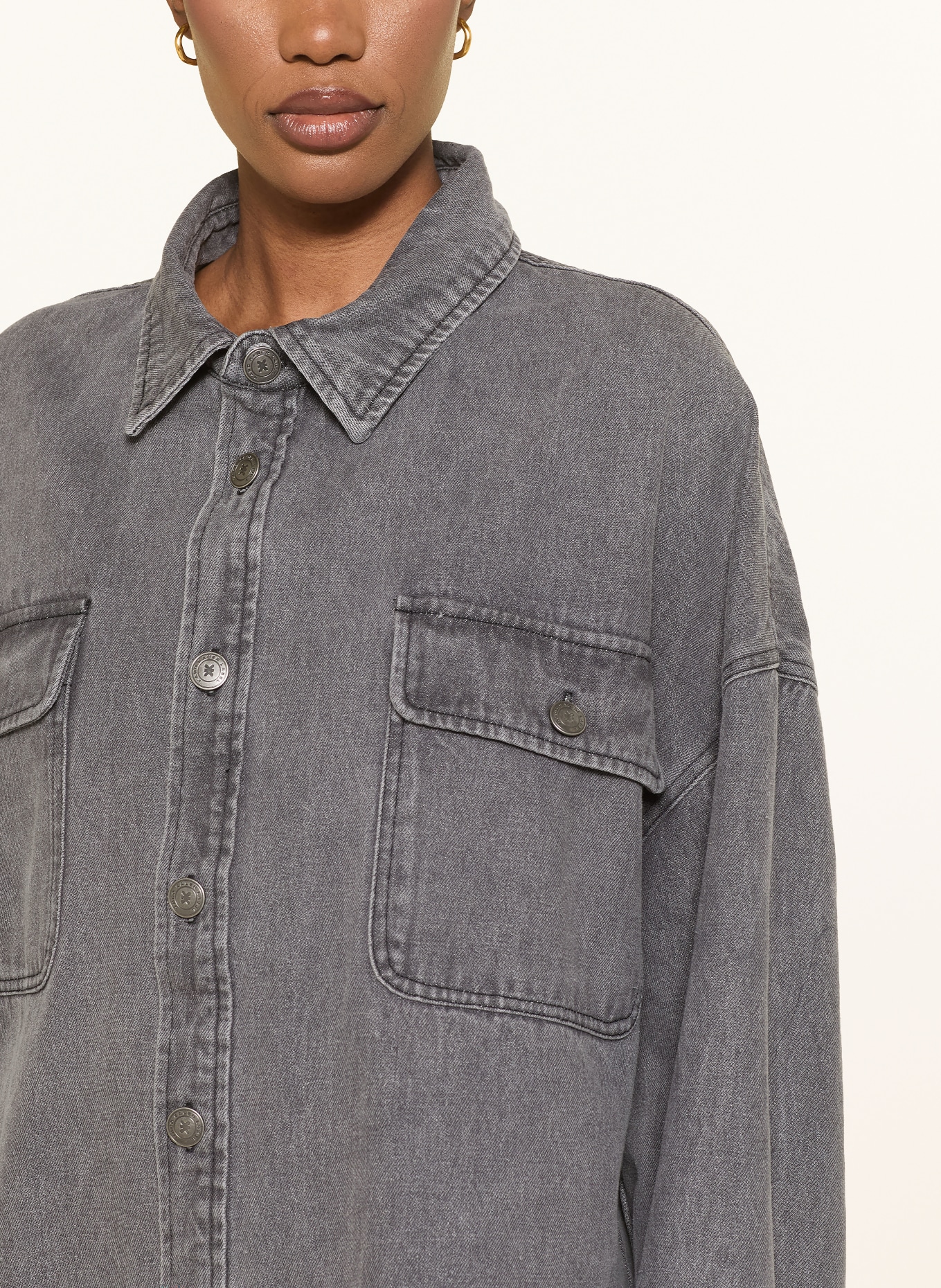 KARO KAUER Denim overshirt: GRAY