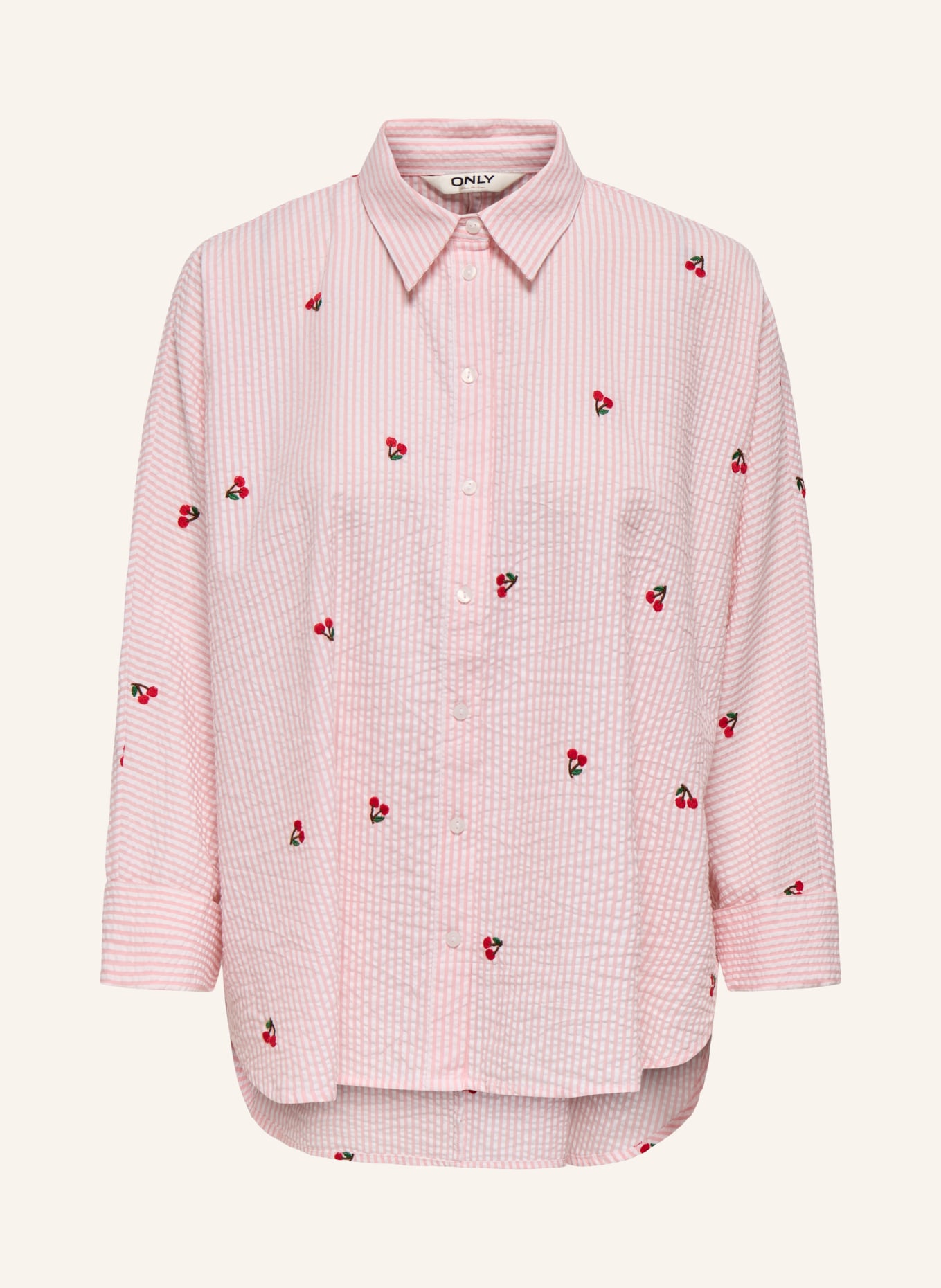 ONLY overhemdblouse: LICHTROOD / WIT