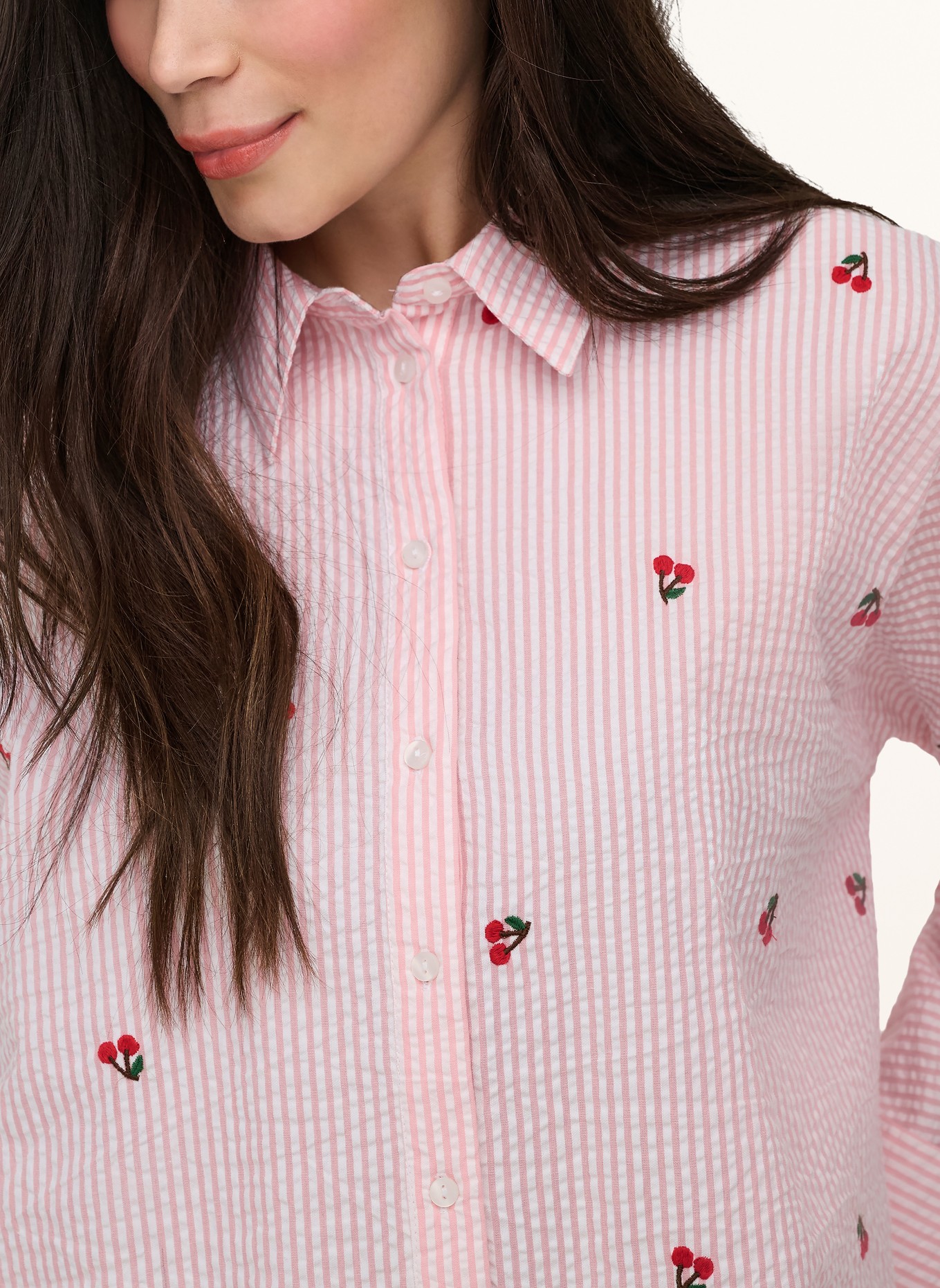 ONLY overhemdblouse: LICHTROOD / WIT