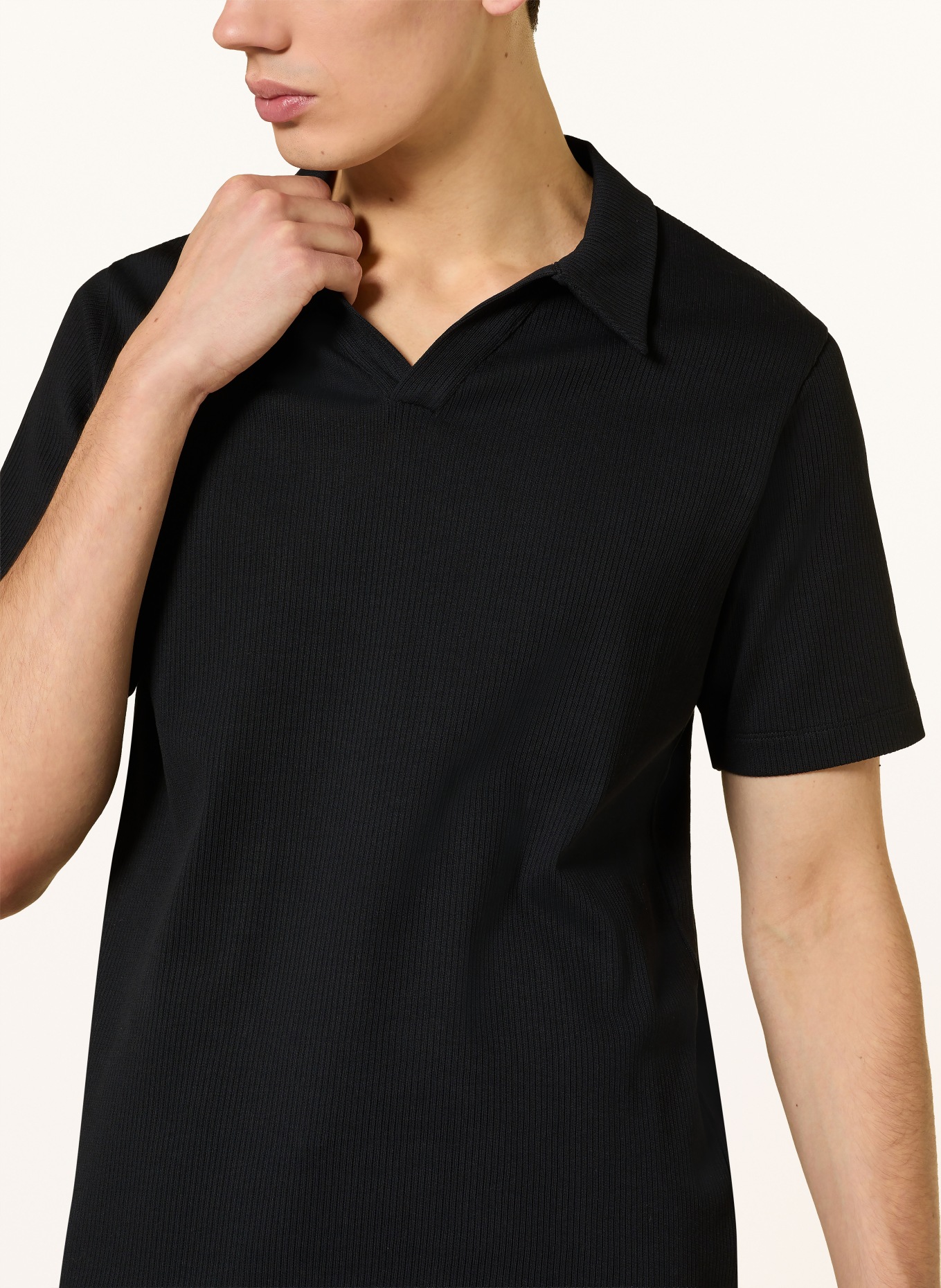 CHAS jersey polo shirt: BLACK