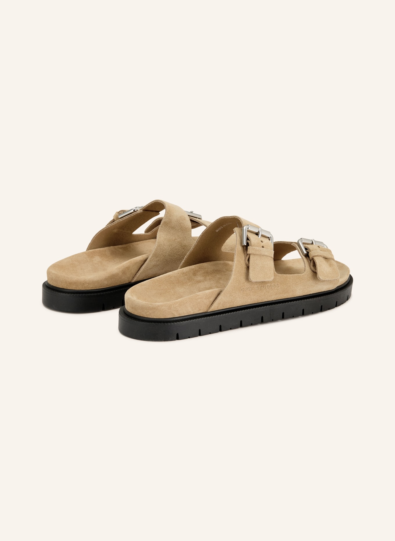 COPENHAGEN STUDIOS Pantoletten CPH701M: HELLBRAUN / SILBER