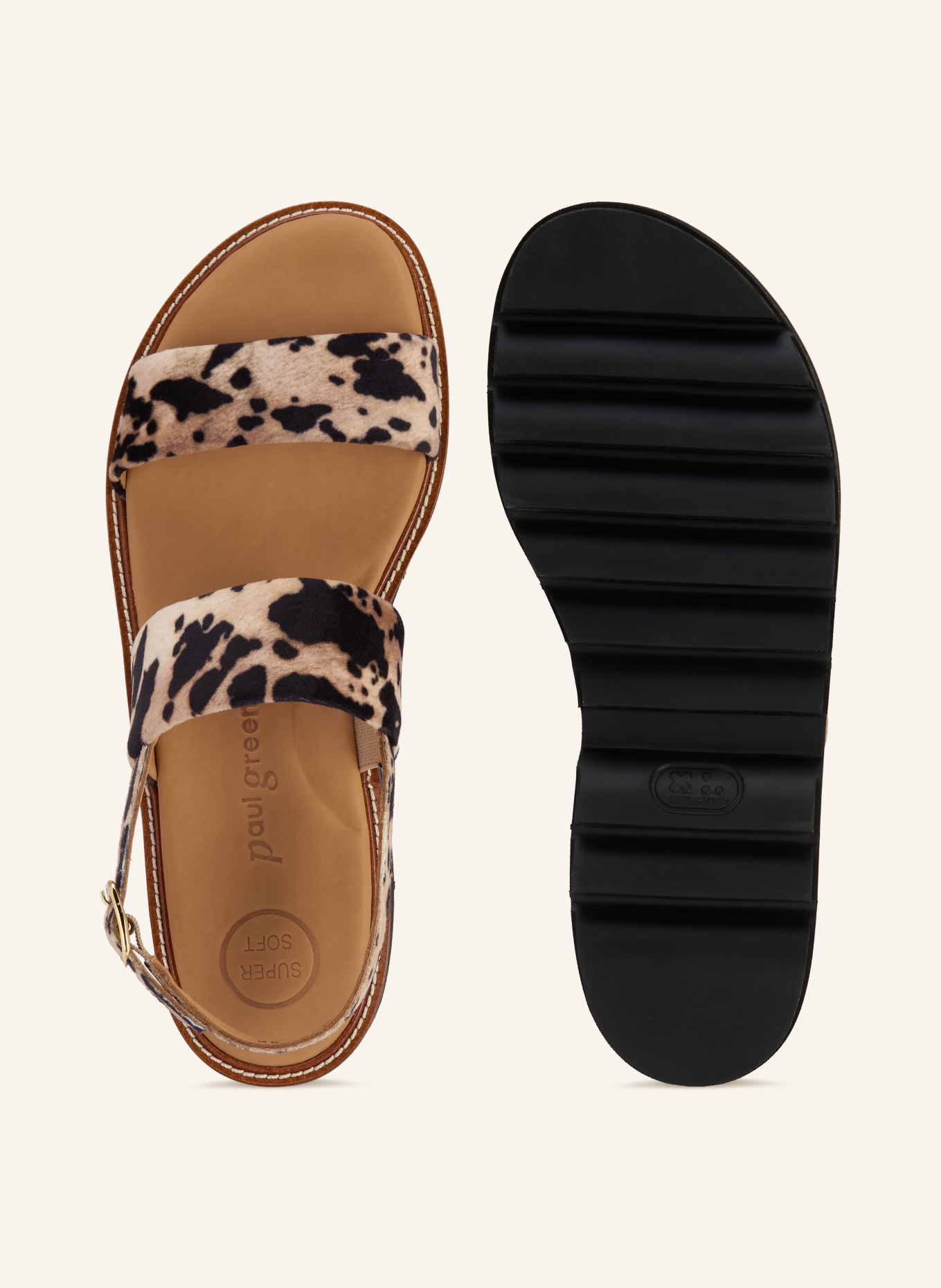 paul green sandales: BEIGE / NOIR