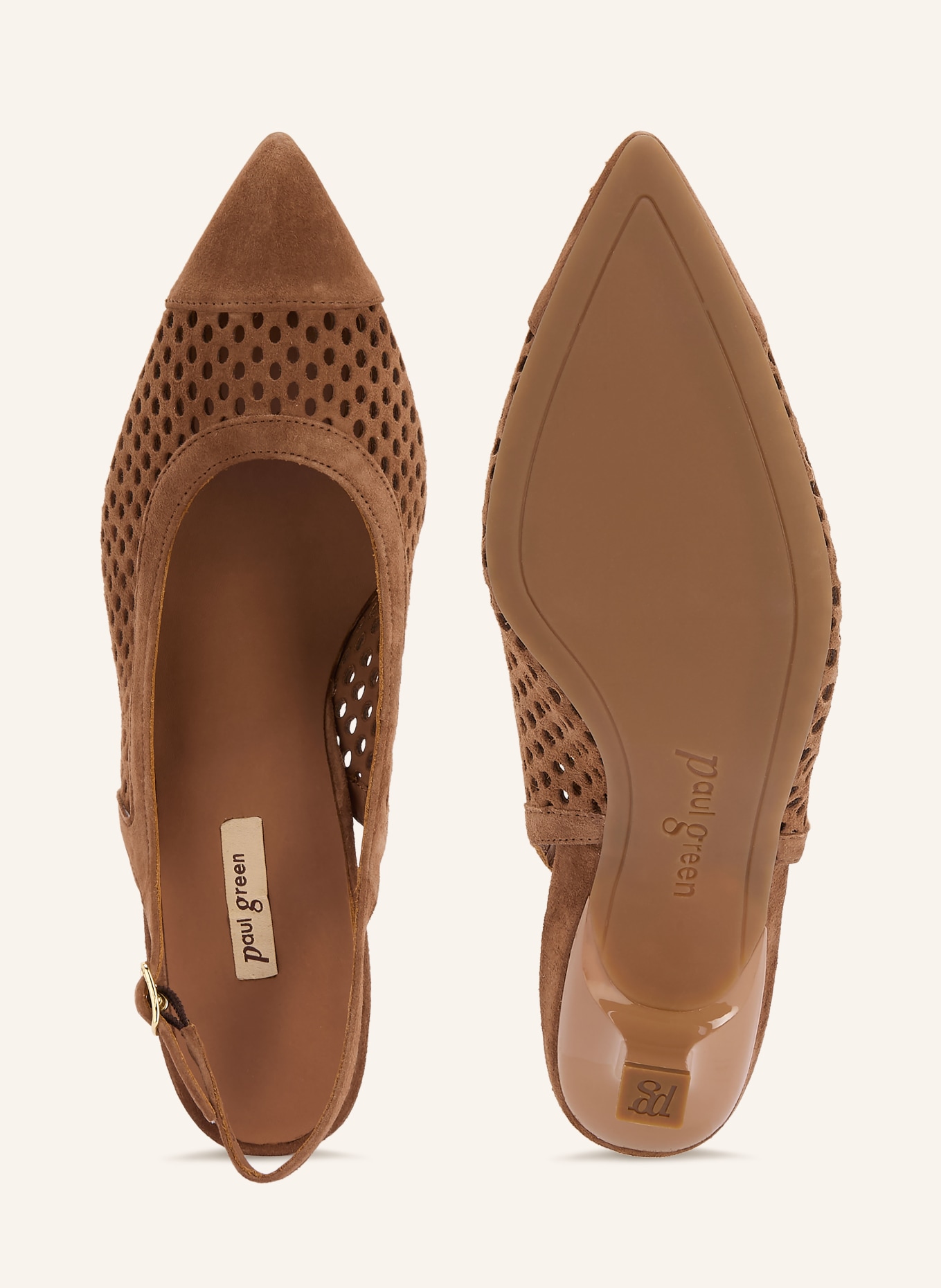 paul green slingback pumps: BROWN