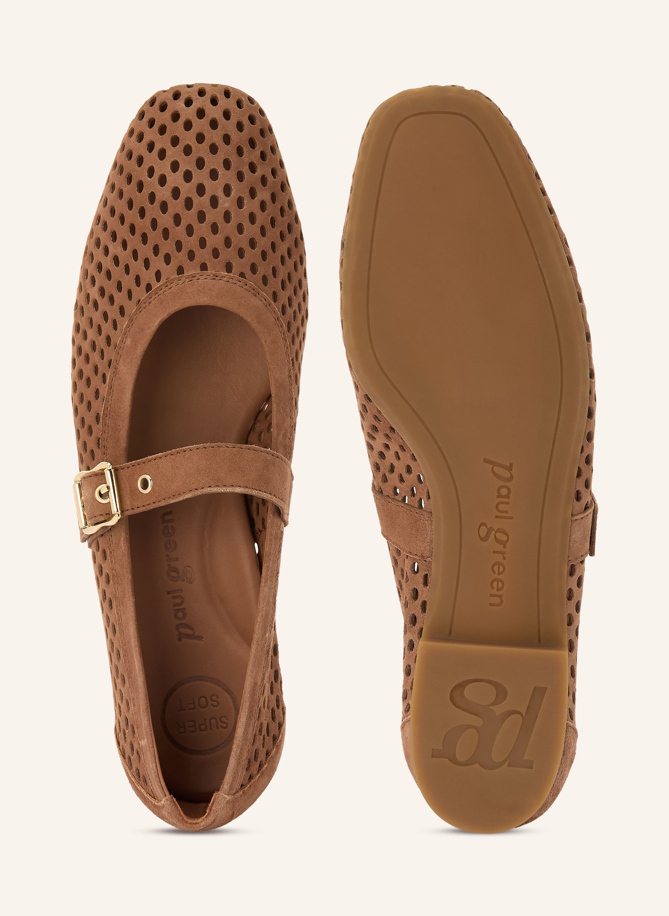 paul green Mary-Jane-Ballerinas: BRAUN