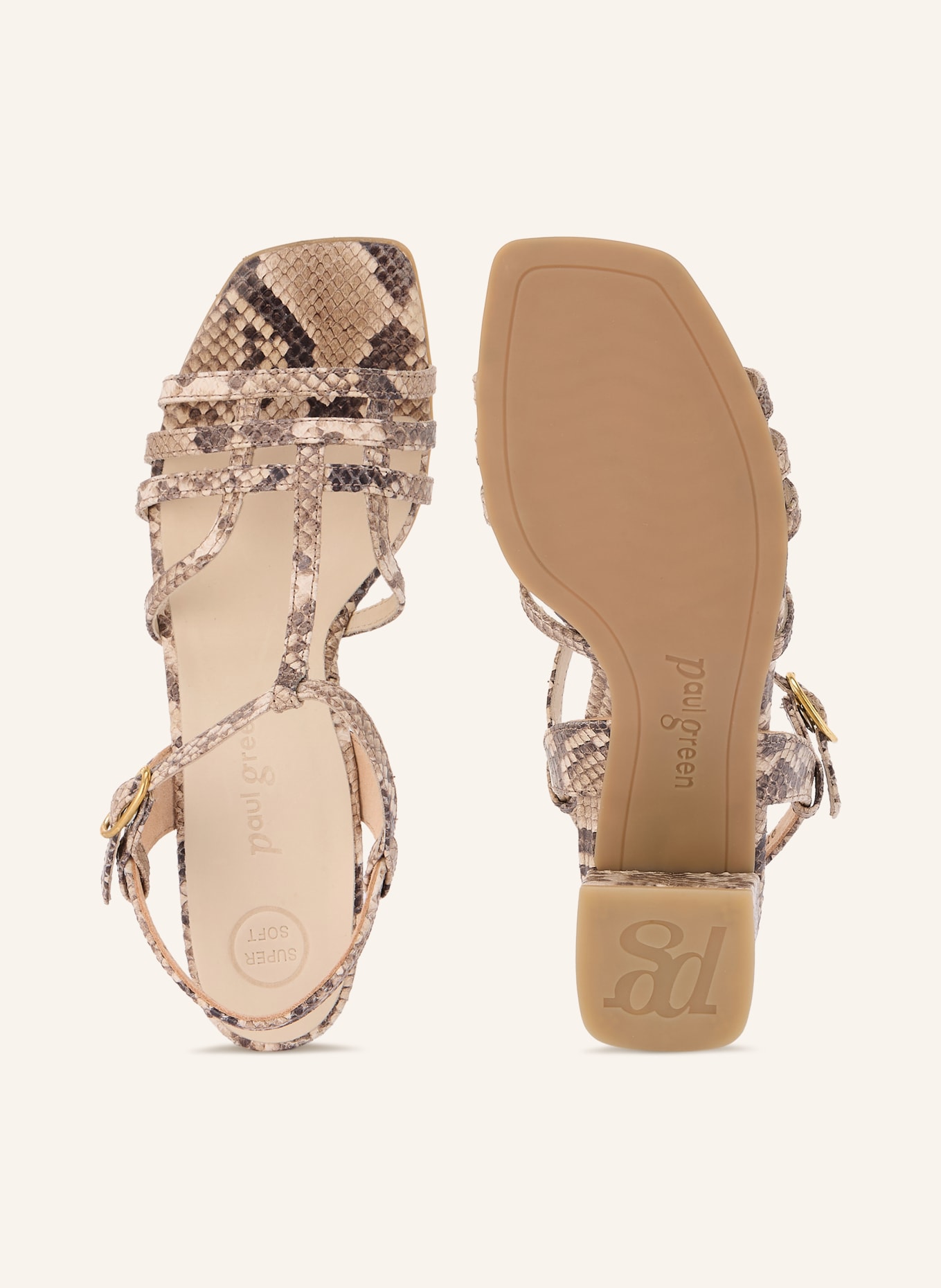 paul green Sandaletten: BEIGE / DUNKELBRAUN