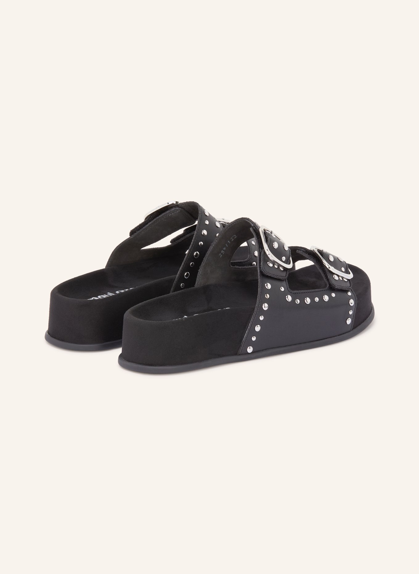 paul green Plateau pantofle s nýty: ČERNÁ / STŘÍBRNÁ