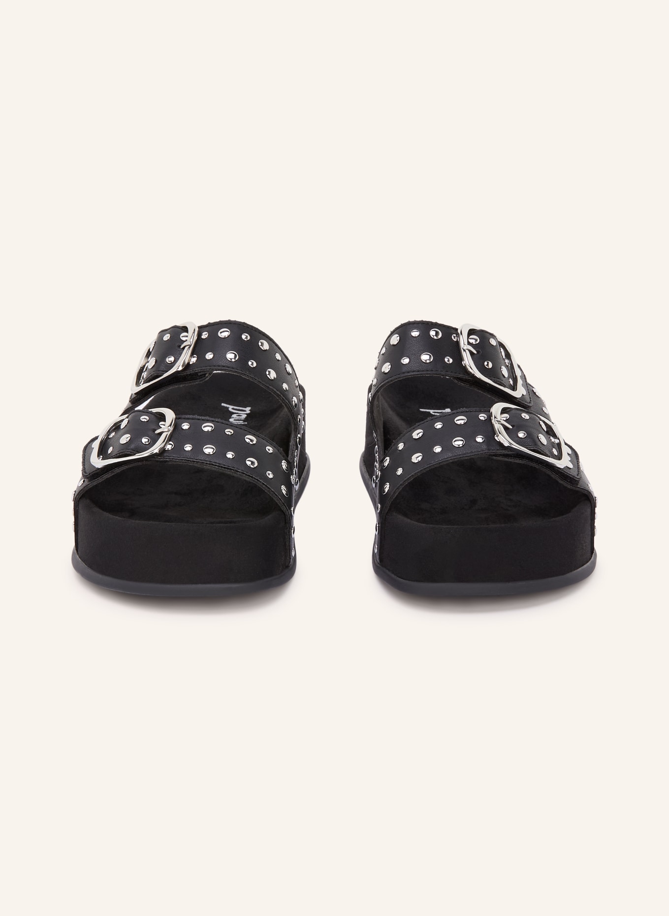 paul green Plateau pantofle s nýty: ČERNÁ / STŘÍBRNÁ