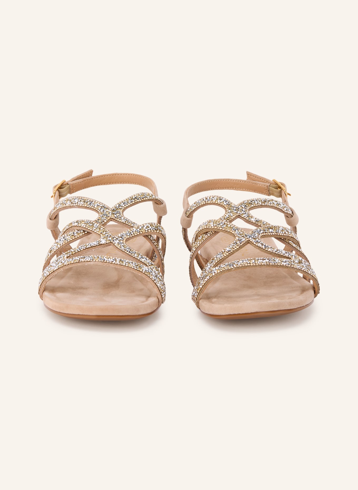 UNISA Sandały COMIC z kamieniami ozdobnymi: BEŻOWY / ZŁOTY