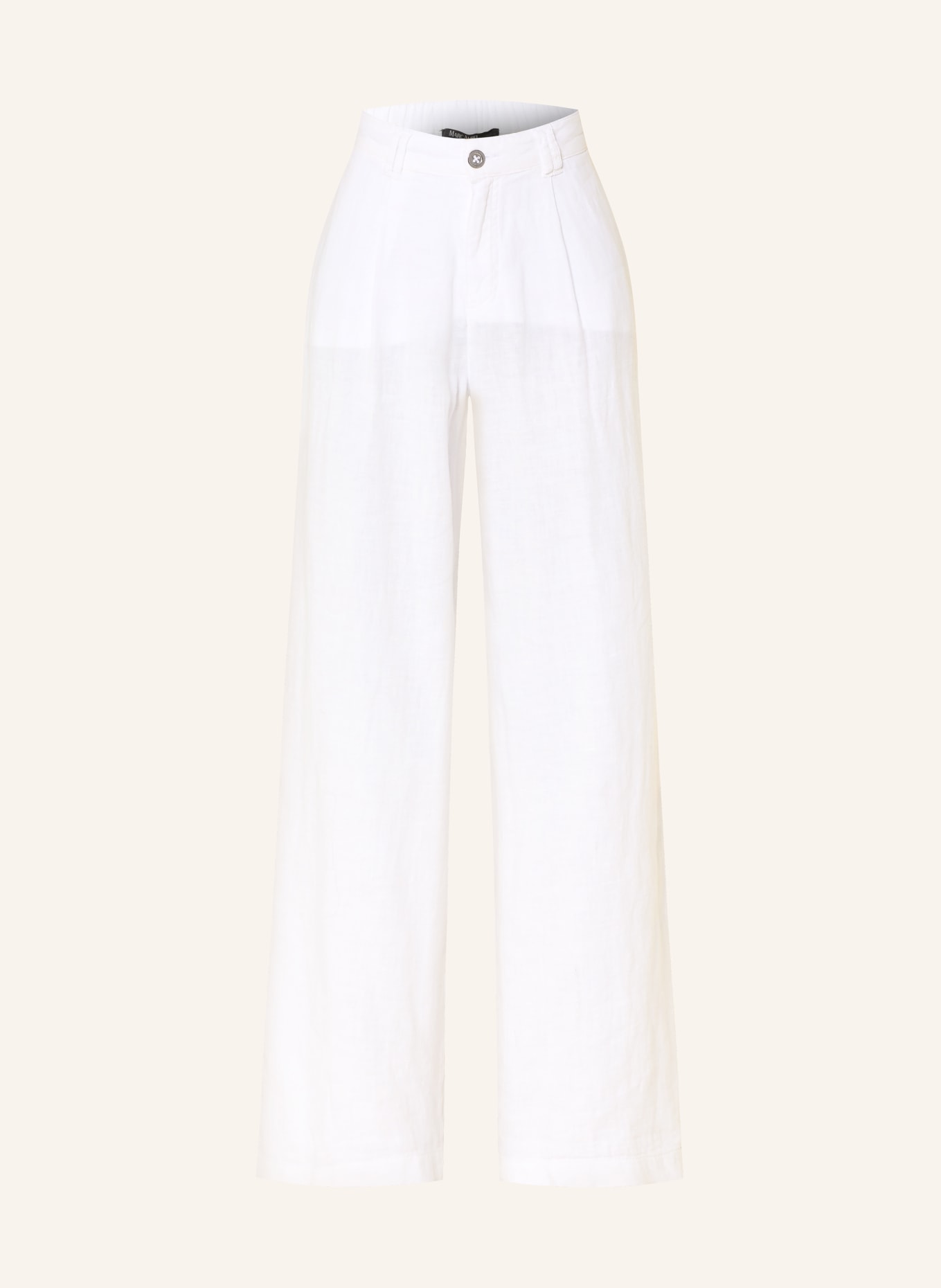 MARC AUREL Wide leg trousers made of linen: WHITE