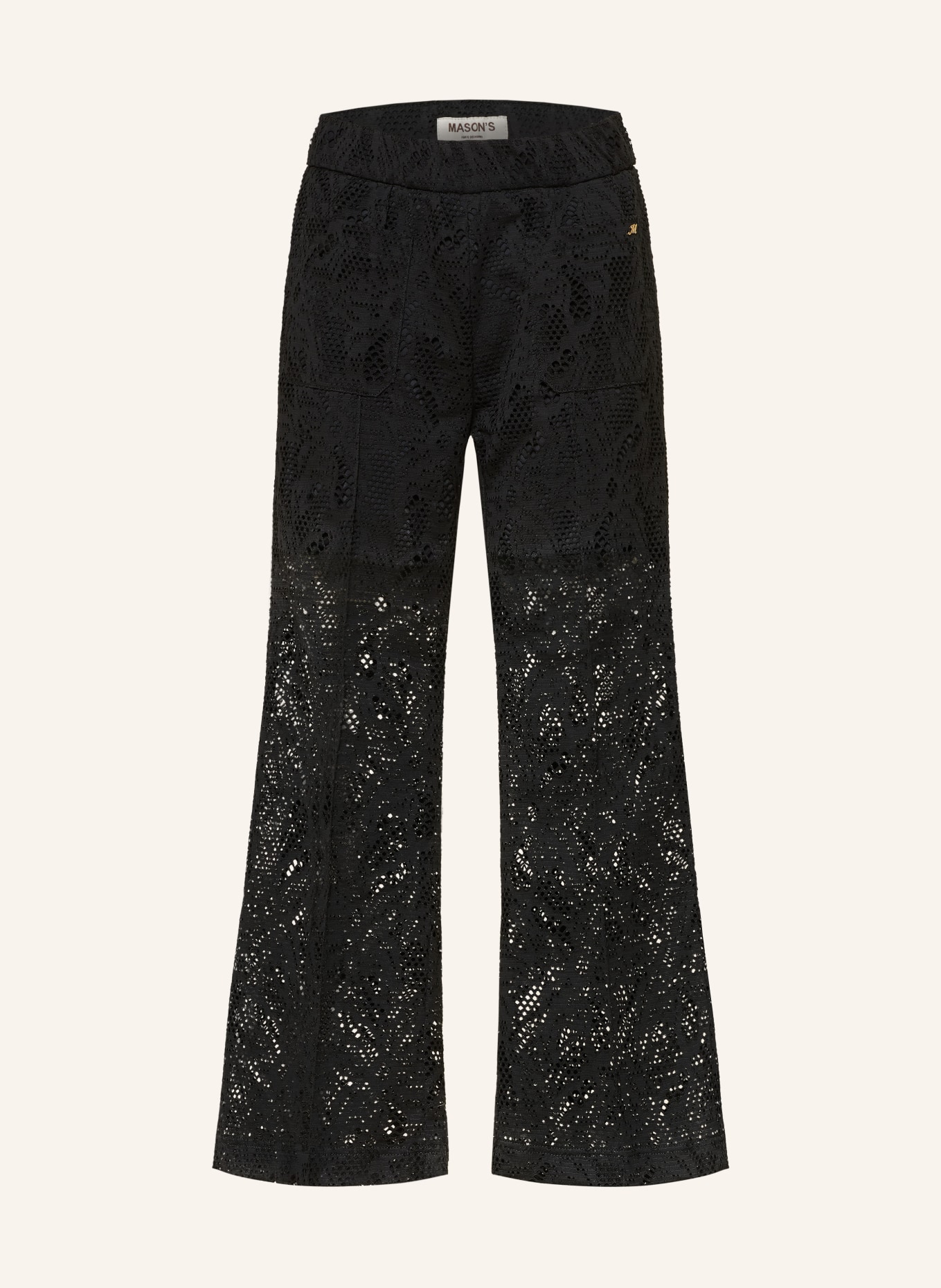 MASON'S Broek van kant met gaatjes: ZWART