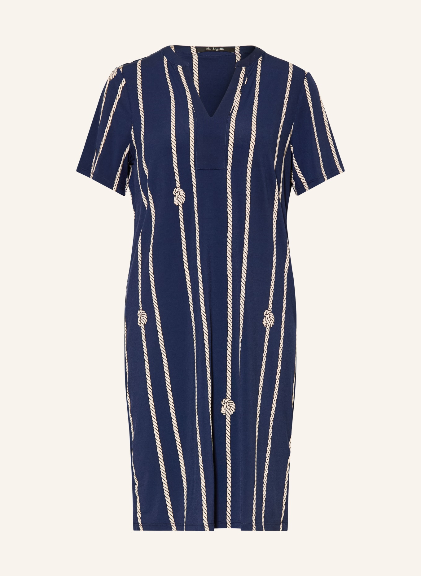 Miss Lagotte jurk: DONKERBLAUW / WIT