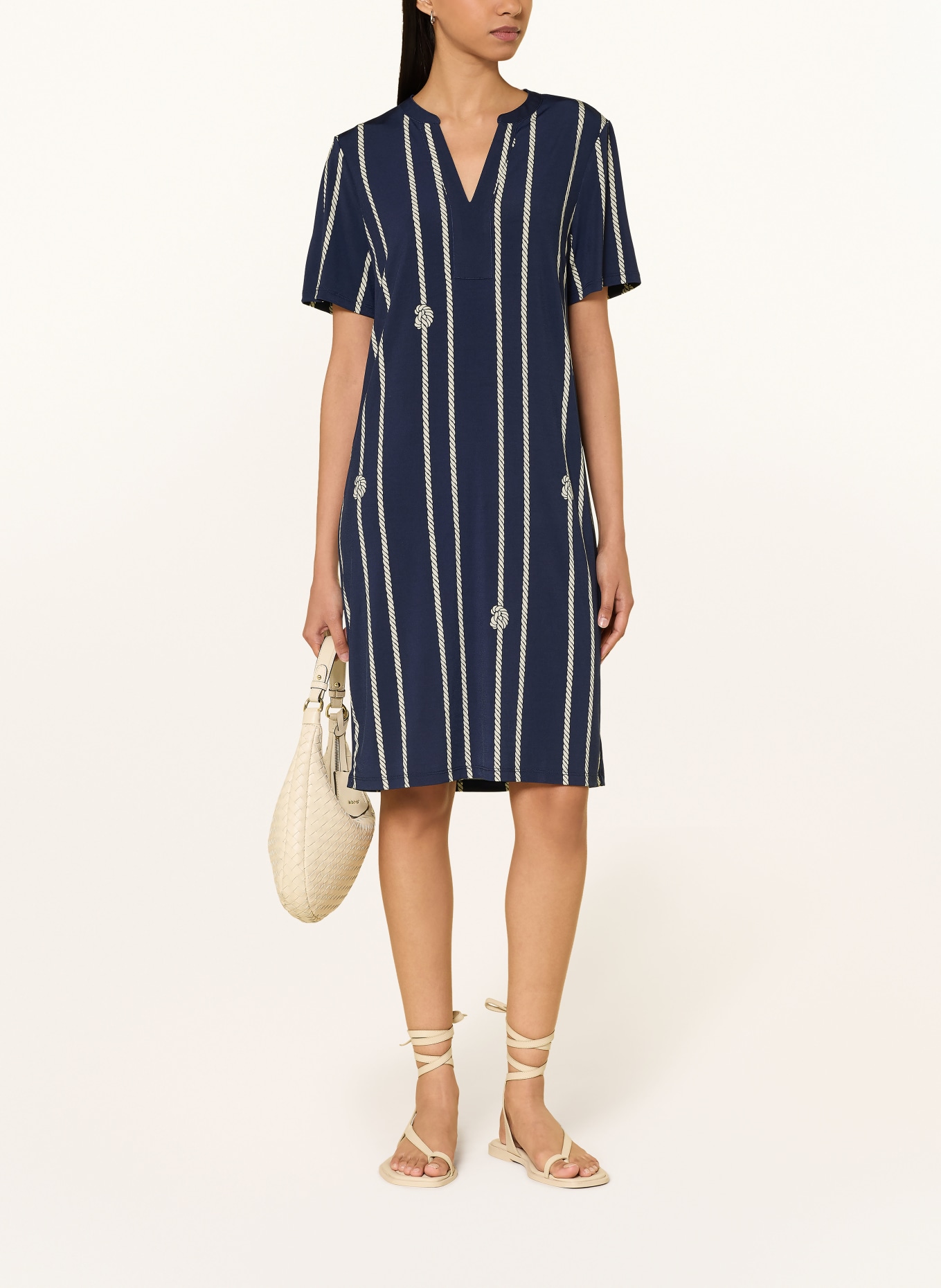 Miss Lagotte jurk: DONKERBLAUW / WIT