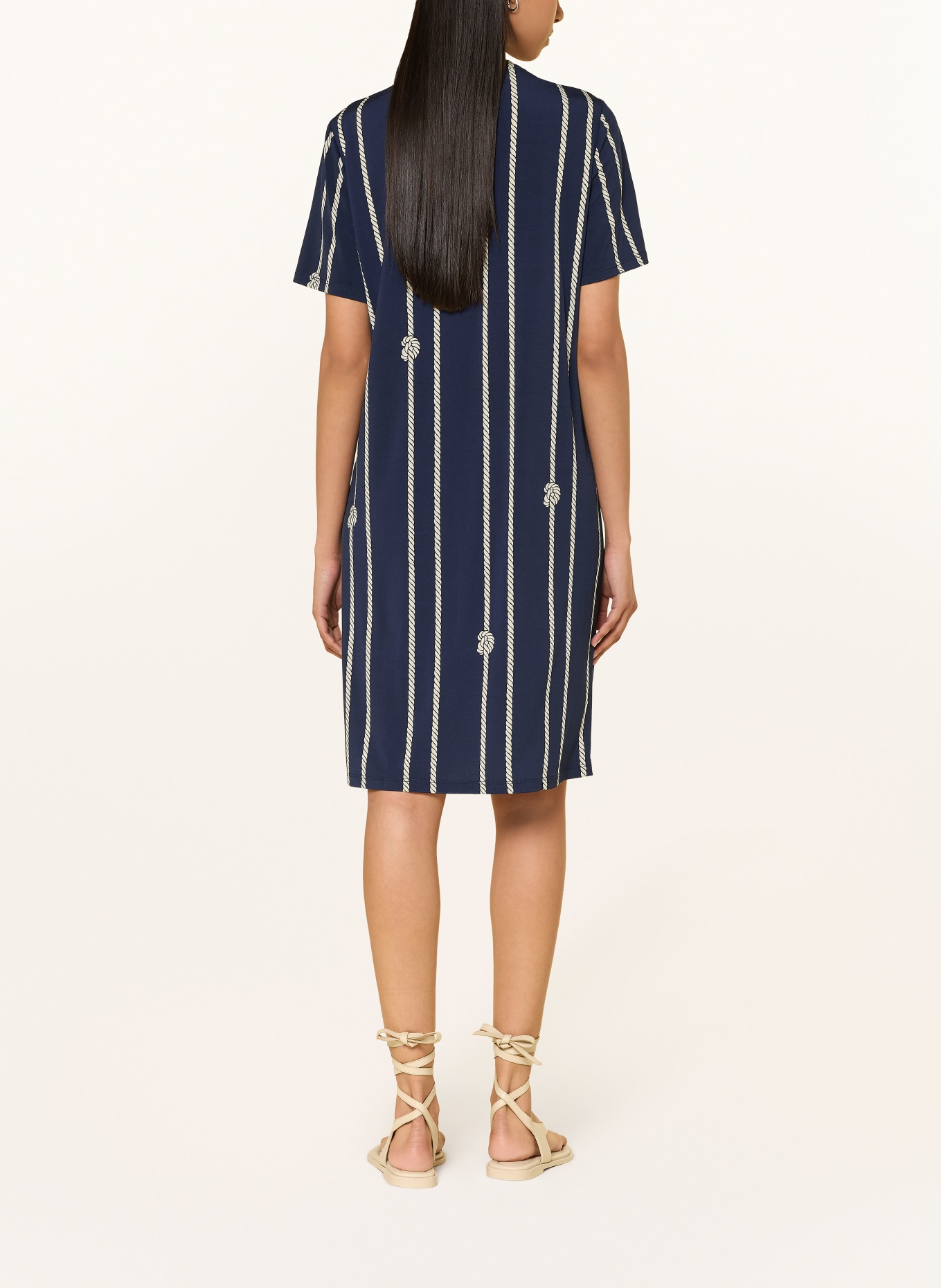 Miss Lagotte jurk: DONKERBLAUW / WIT