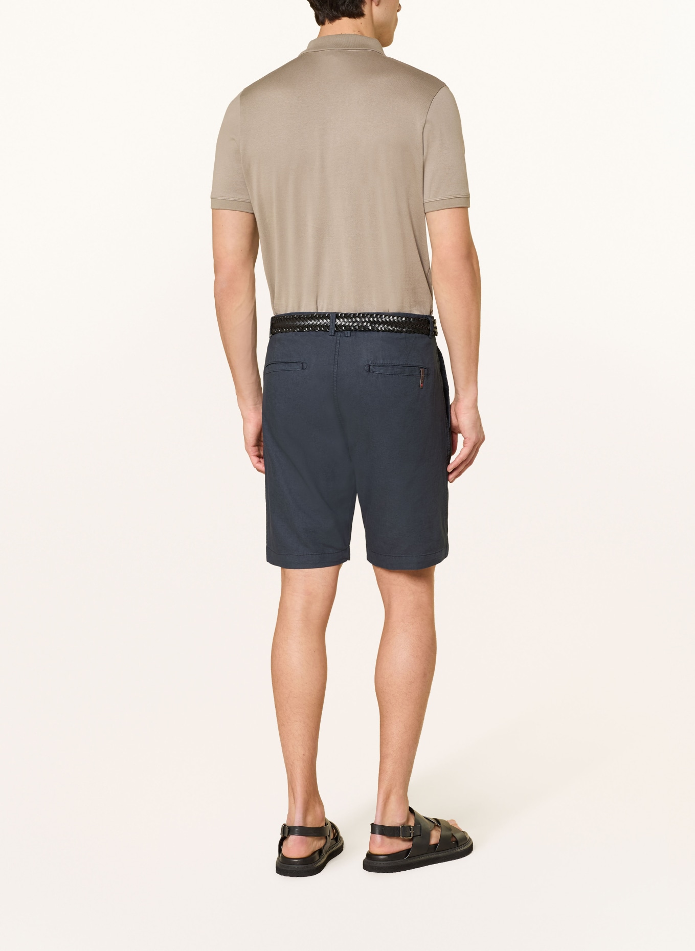 CINQUE Szorty CIJUNO z lnu: GRANATOWY