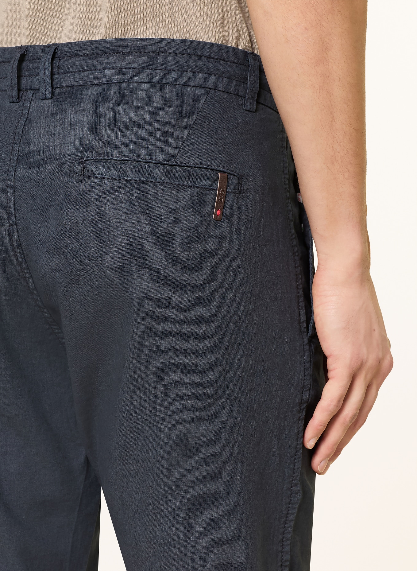 CINQUE Szorty CIJUNO z lnu: GRANATOWY